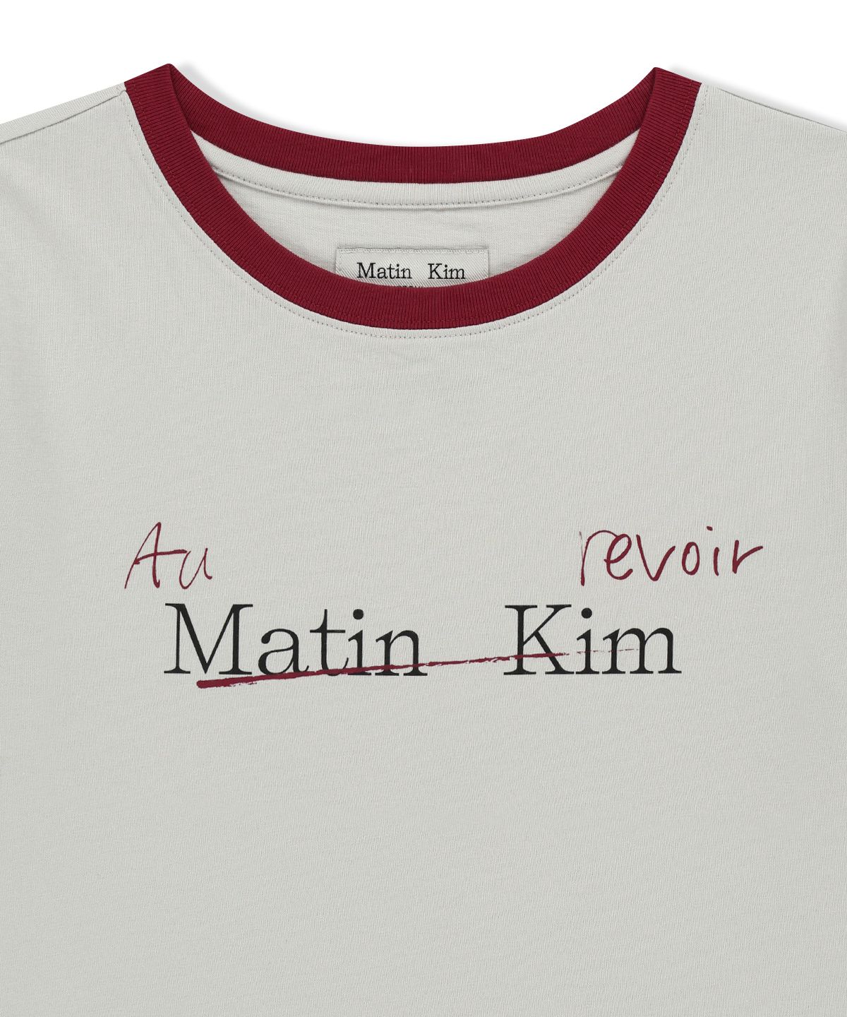 마뗑킴(MATIN KIM) TONAL RIB LOGO CROP TOP IN GREY