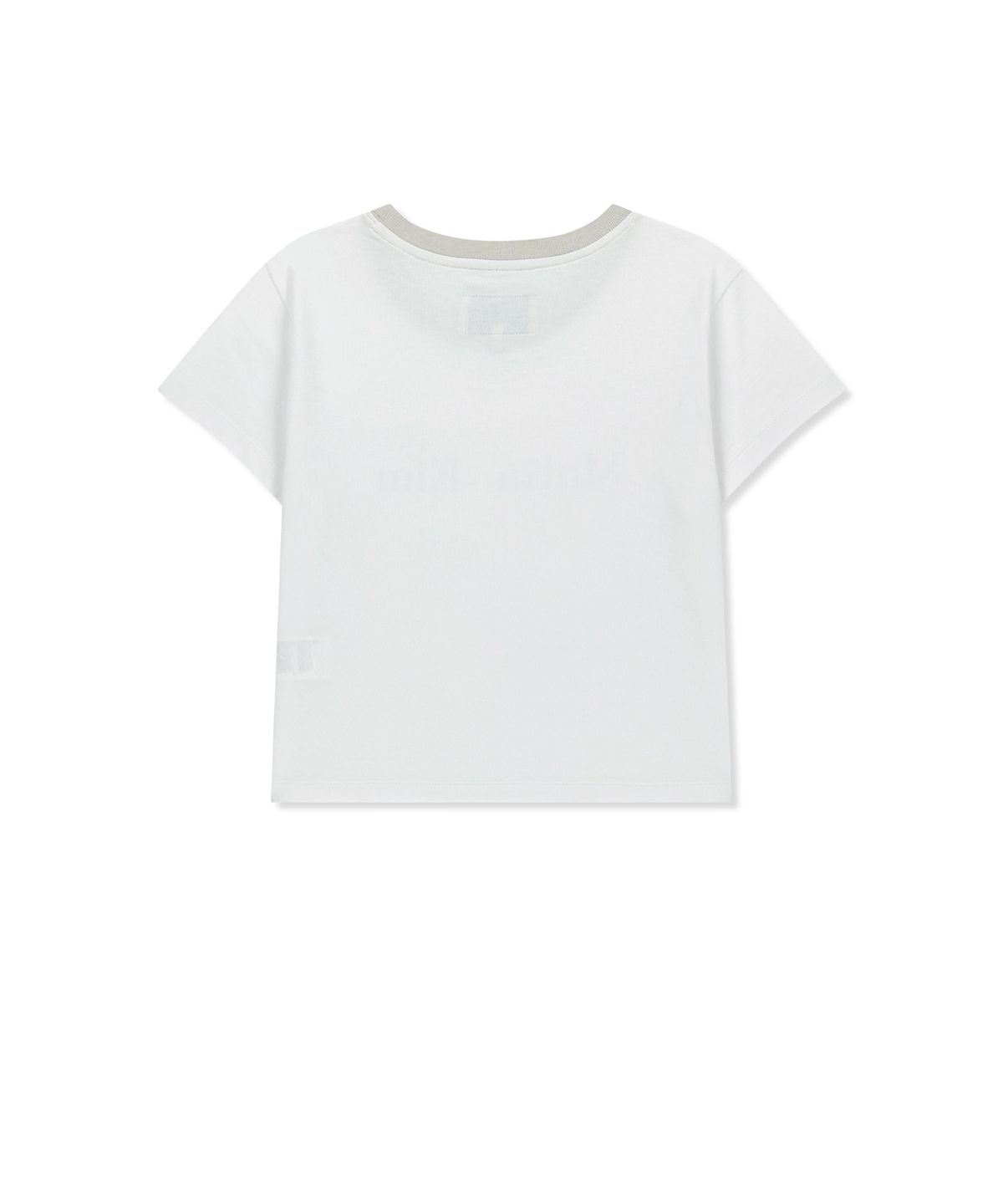 마뗑킴(MATIN KIM) TONAL RIB LOGO CROP TOP IN WHITE