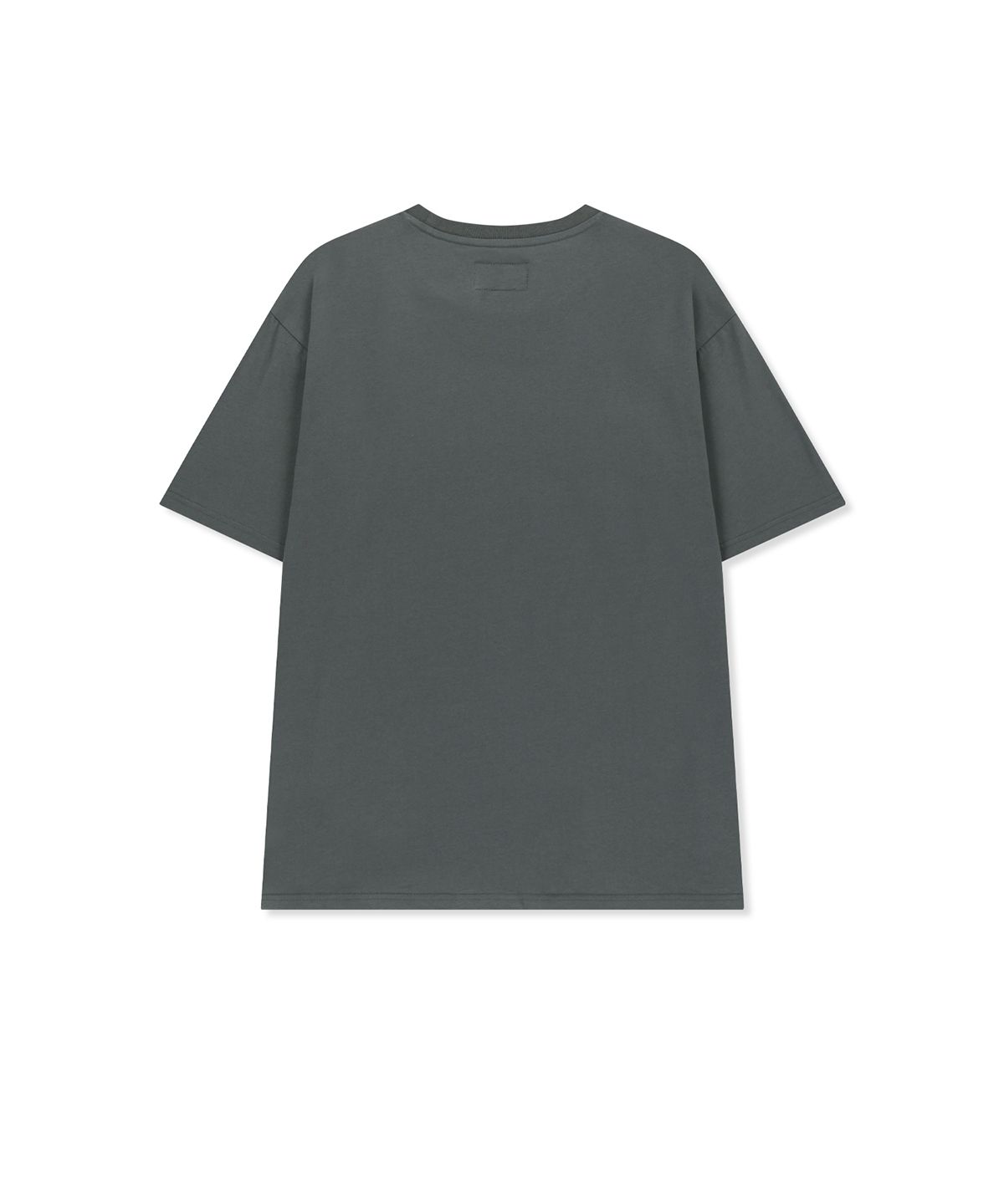 마뗑킴(MATIN KIM) APPLIQUE FELT LOGO TOP FOR MEN IN CHARCOAL