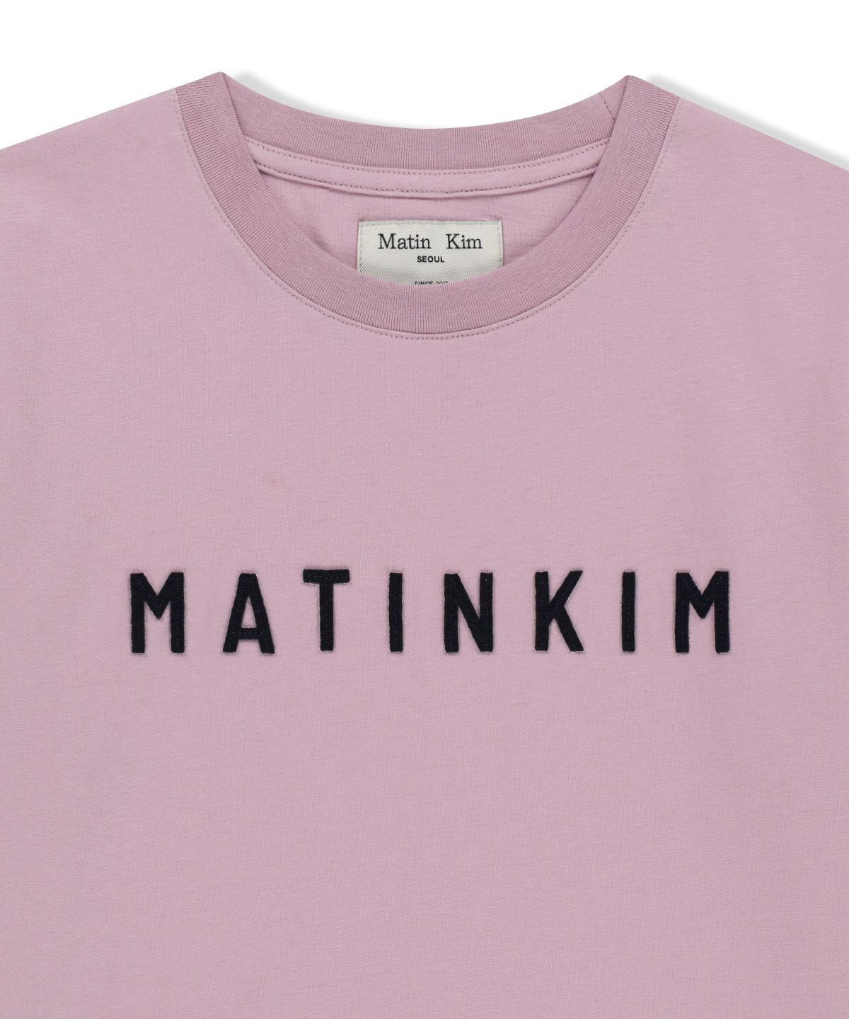 마뗑킴(MATIN KIM) APPLIQUE FELT LOGO TOP IN PINK