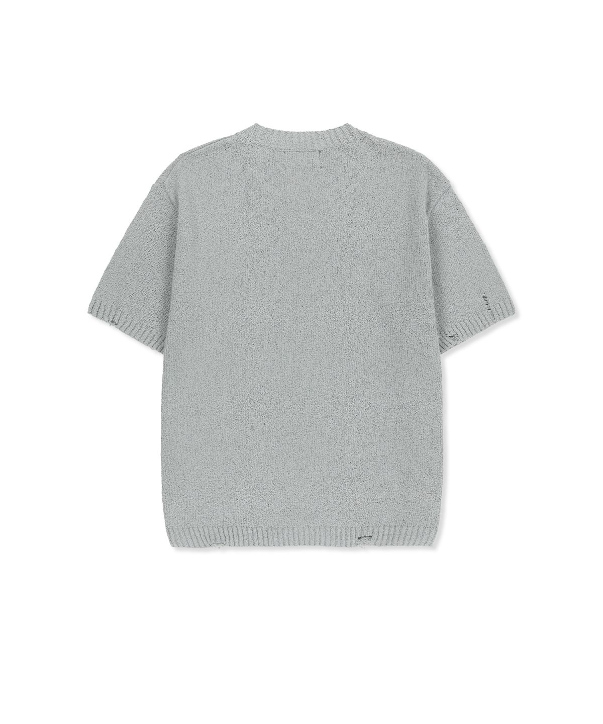 마뗑킴(MATIN KIM) HALF SLEEVE LOGO PULLOVER FOR MEN IN LIGHT GREY