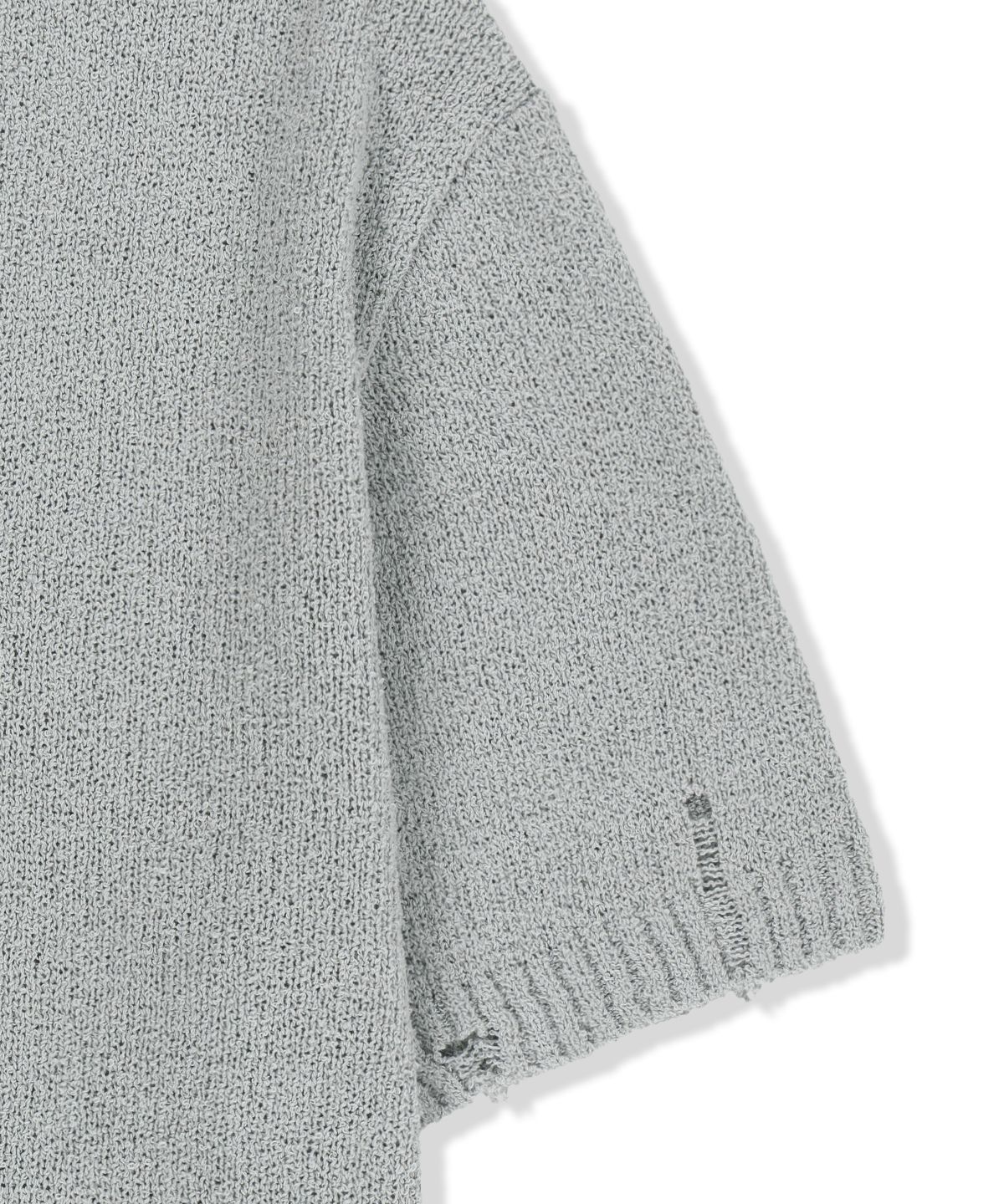 마뗑킴(MATIN KIM) HALF SLEEVE LOGO PULLOVER FOR MEN IN LIGHT GREY
