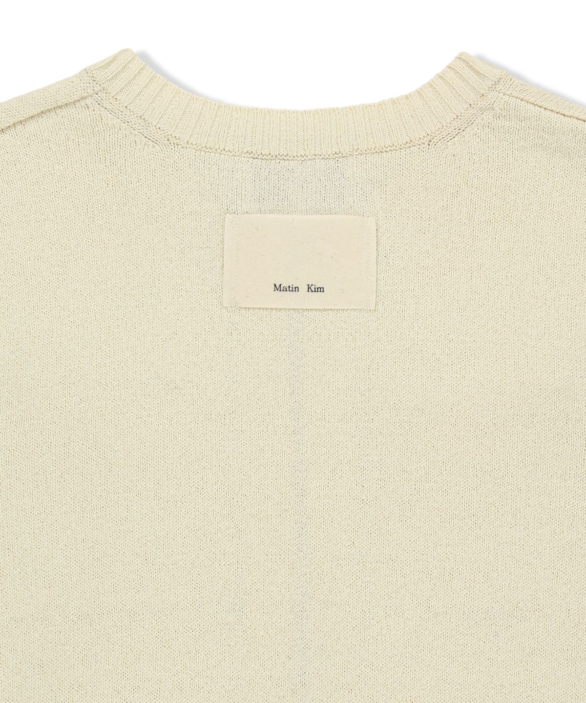 마뗑킴(MATIN KIM) POCKET WASHED KNIT VEST IN LIGHT BEIGE