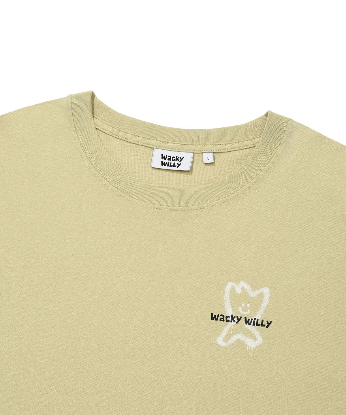 와키윌리(WACKY WILLY) 키키 라인 타이포 반팔티셔츠 옐로우
