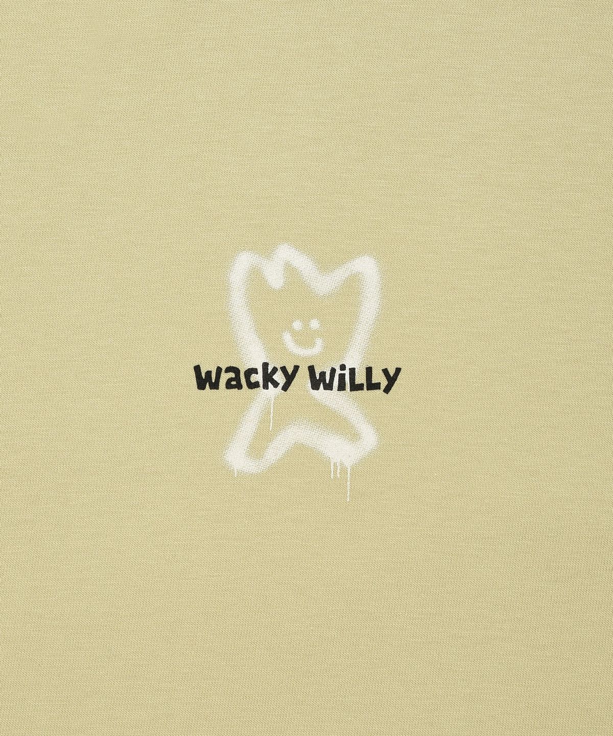 와키윌리(WACKY WILLY) 키키 라인 타이포 반팔티셔츠 옐로우
