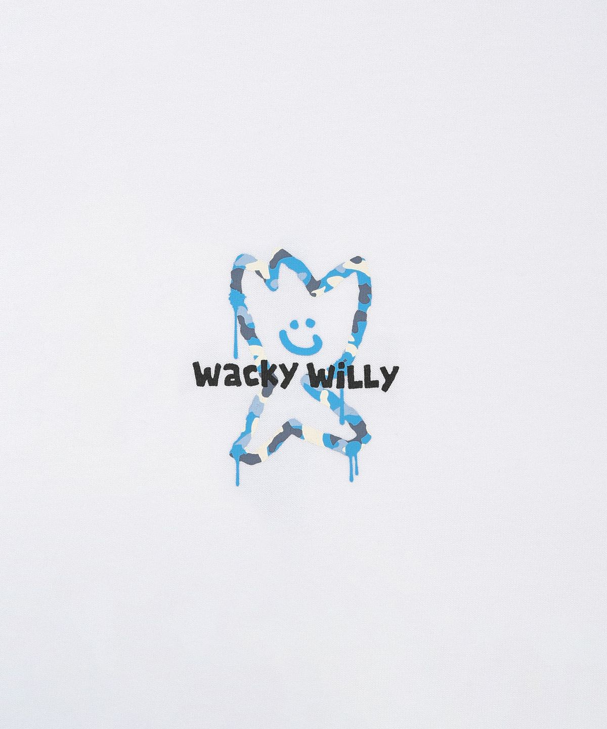 와키윌리(WACKY WILLY) 키키 라인 타이포 반팔티셔츠 화이트