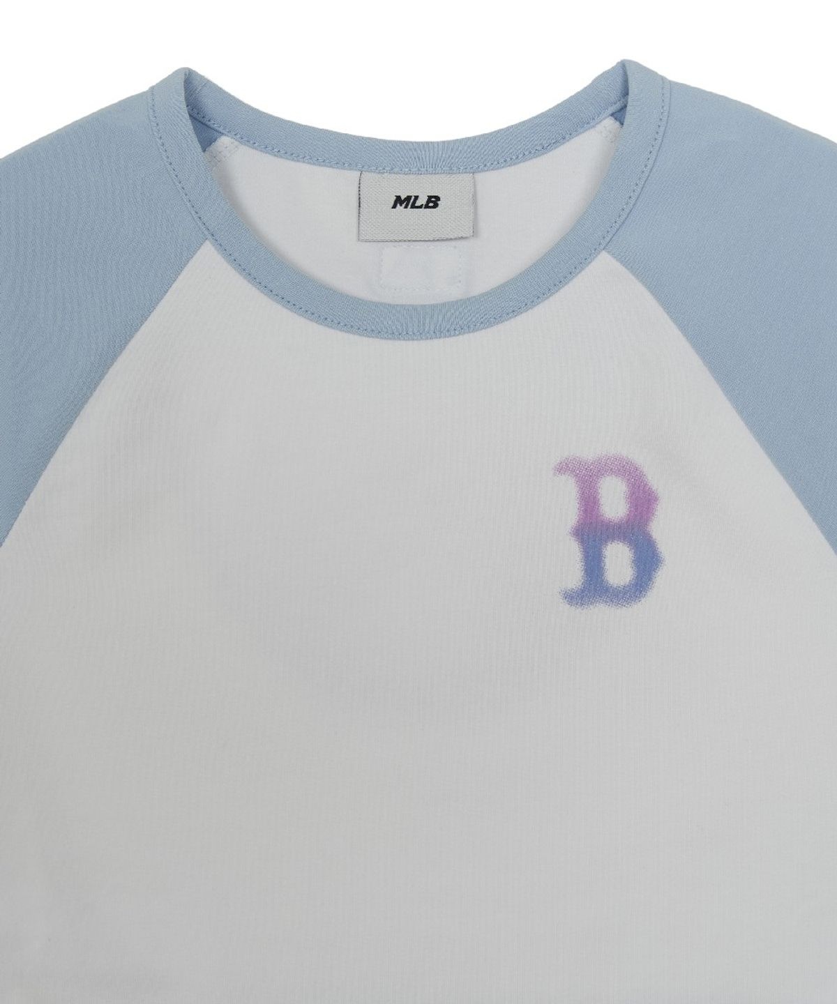 엠엘비 키즈(MLB KIDS) 걸즈 스포티브 빅럭스 라글란 티셔츠 BOS (Ivory)