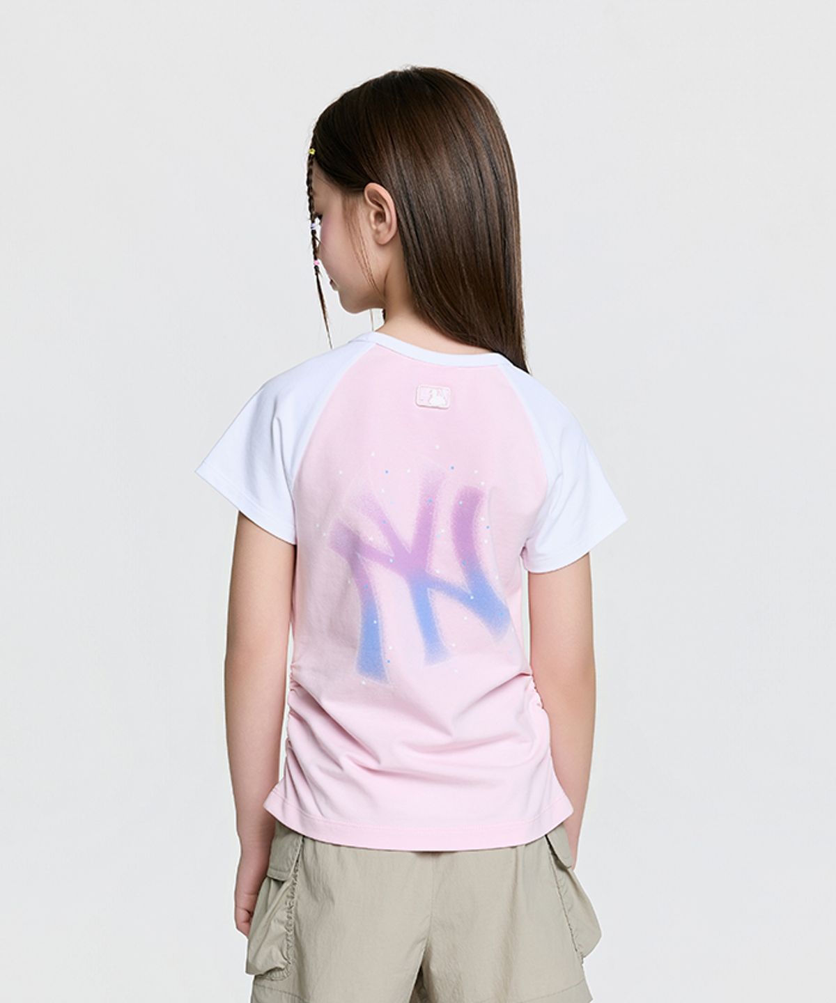 엠엘비 키즈(MLB KIDS) 걸즈 스포티브 빅럭스 라글란 티셔츠 NY (L.Pink)