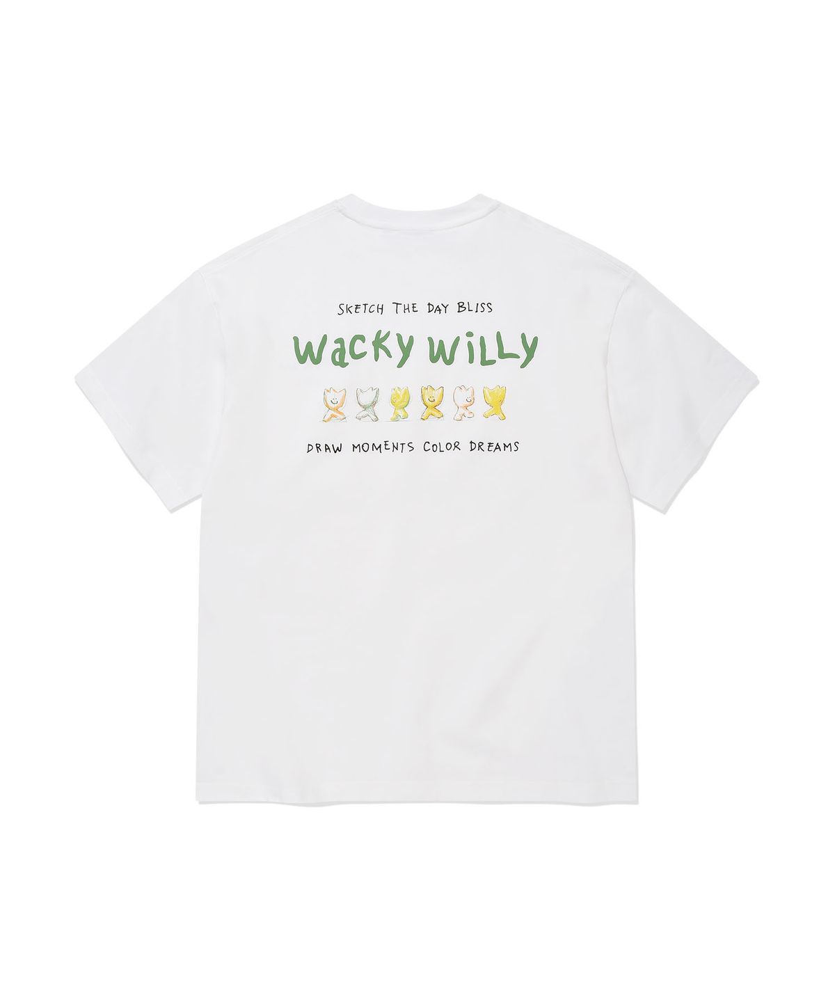 와키윌리(WACKY WILLY) 키키 타이포 그래픽 반팔티셔츠 화이트