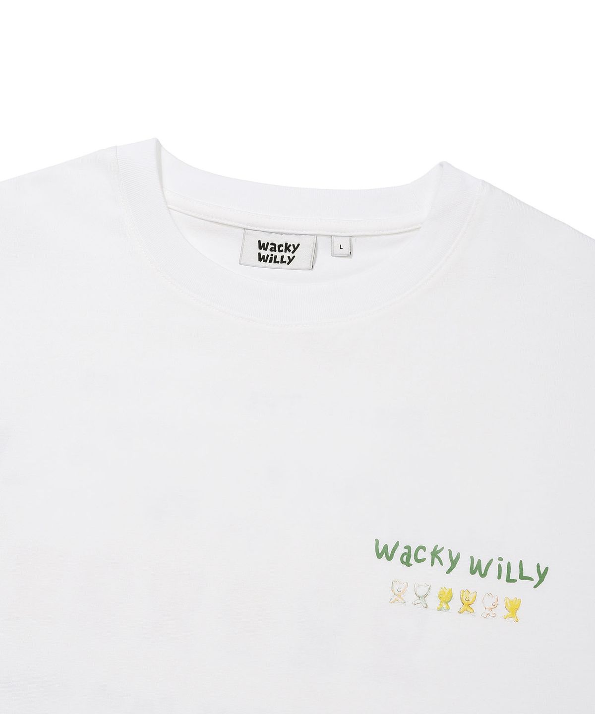 와키윌리(WACKY WILLY) 키키 타이포 그래픽 반팔티셔츠 화이트