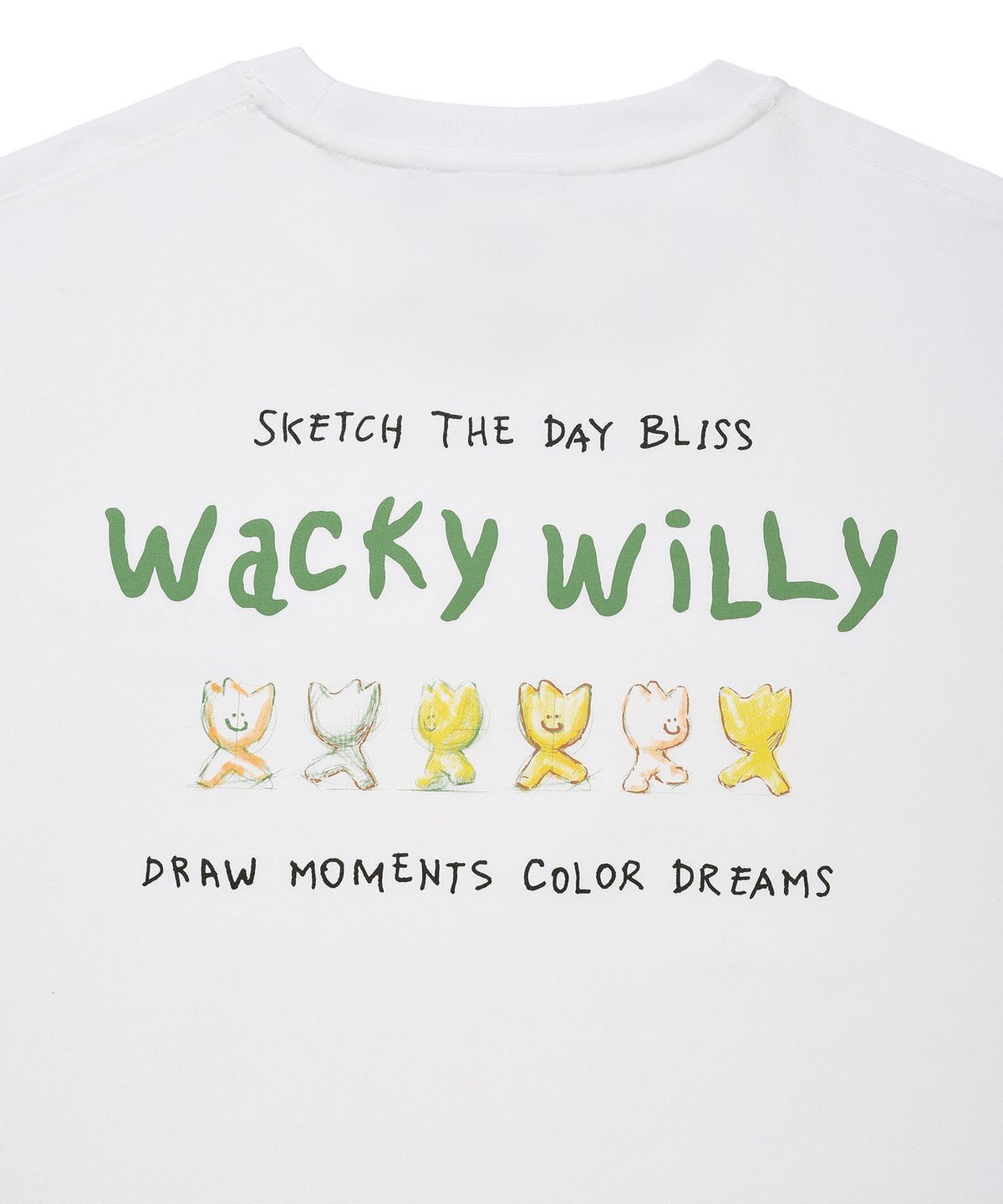 와키윌리(WACKY WILLY) 키키 타이포 그래픽 반팔티셔츠 화이트