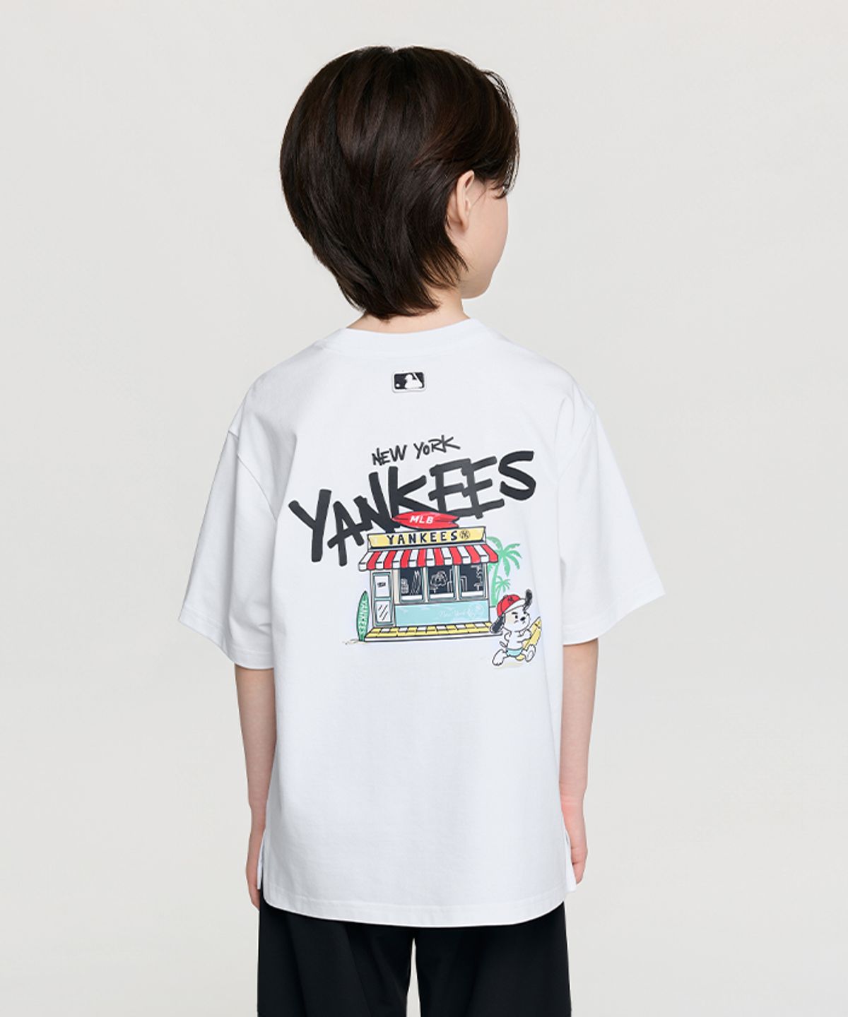 엠엘비 키즈(MLB KIDS) 스트릿 서핑 바크 아트웍 티셔츠 NY (White)