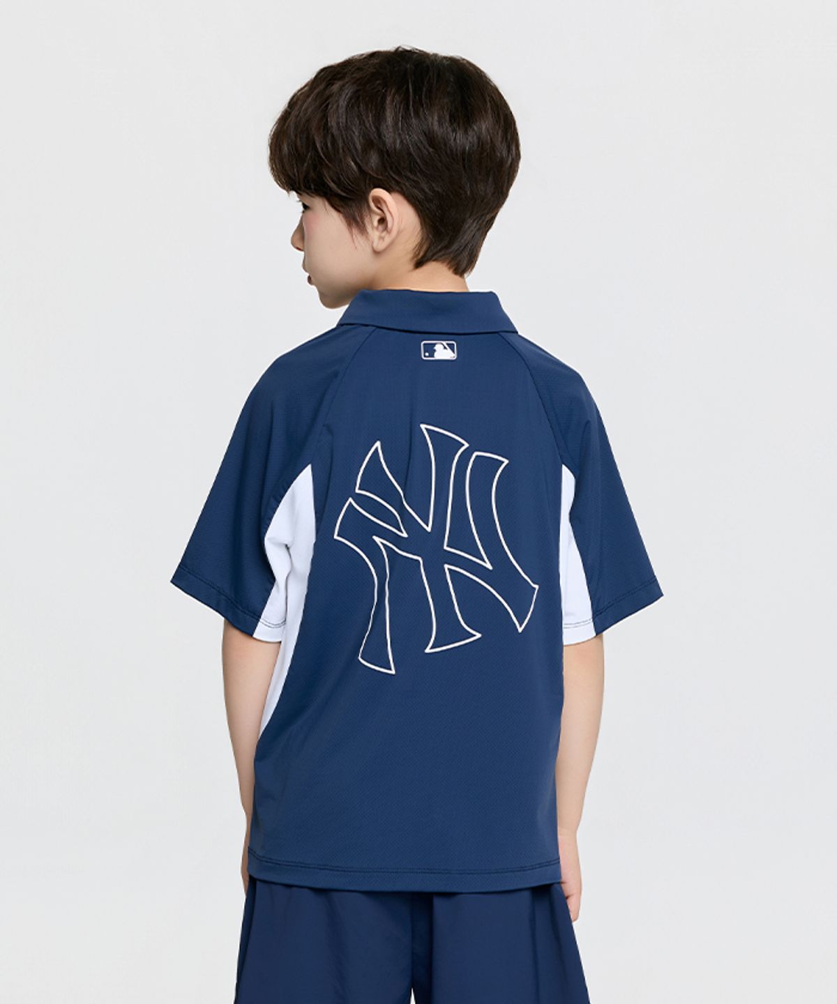 엠엘비 키즈(MLB KIDS) 베이직 아웃도어 기능성 빅럭스 반팔 피케 티셔츠 NY (Navy)