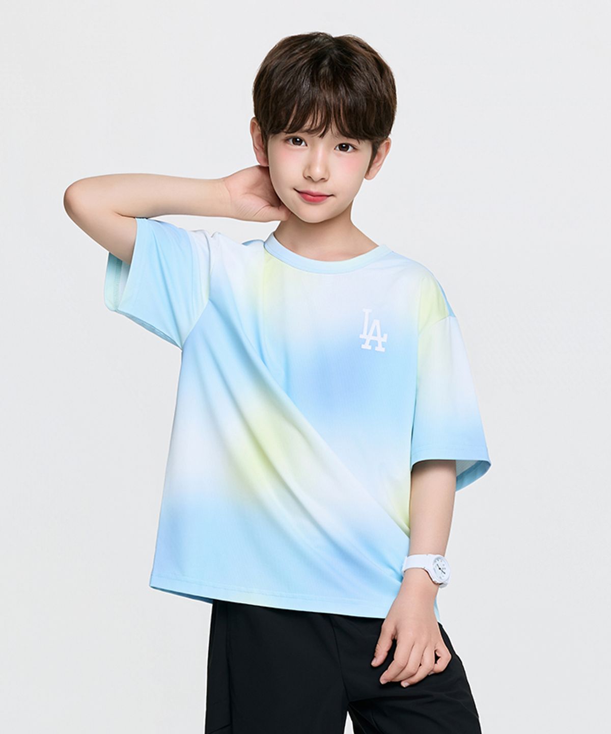 엠엘비 키즈(MLB KIDS) 아웃도어 베이직 그라데이션 티셔츠 LA (L.Blue)