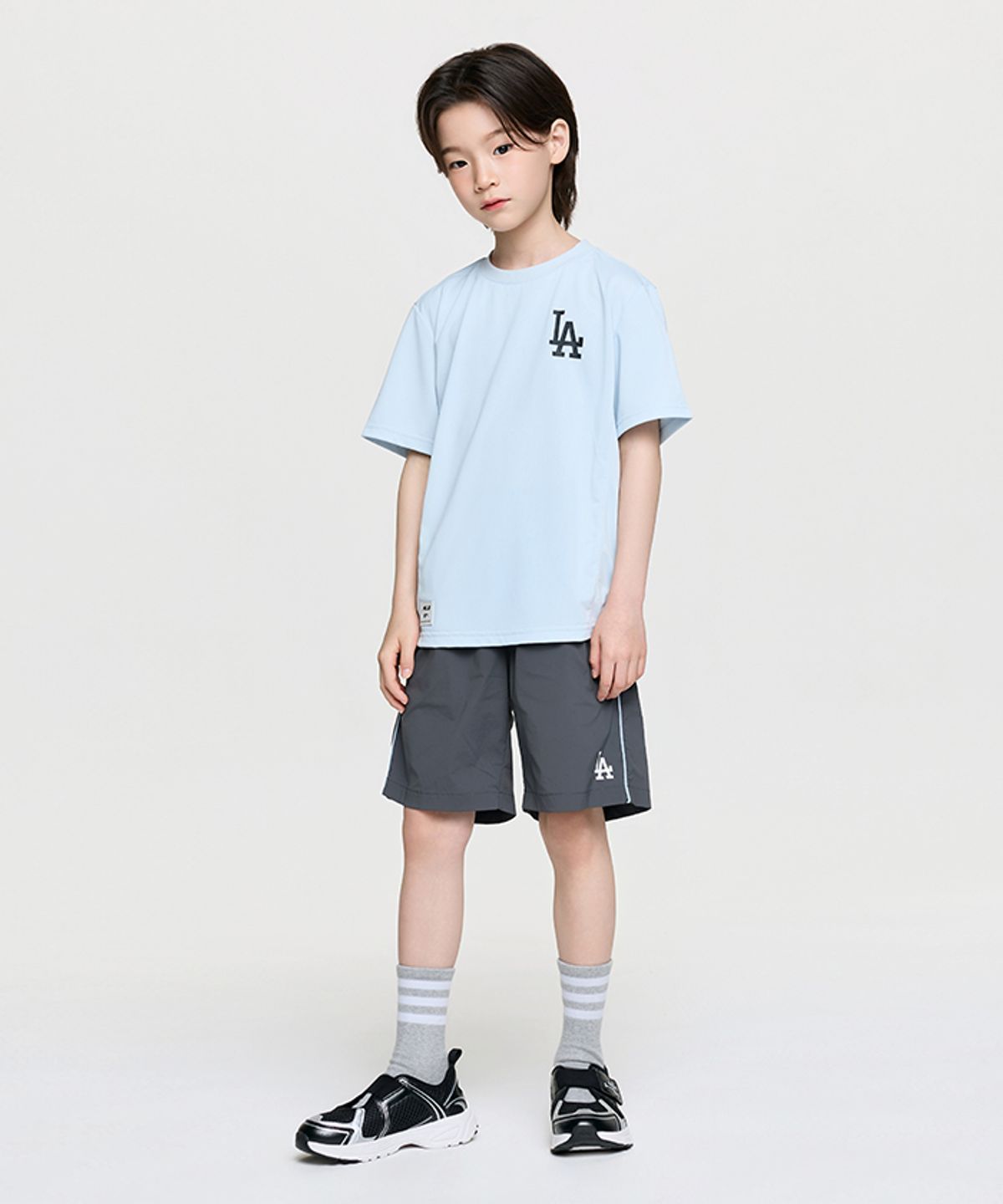 엠엘비 키즈(MLB KIDS) 아웃도어 베이직 메쉬 티셔츠세트 LA (L.Blue)