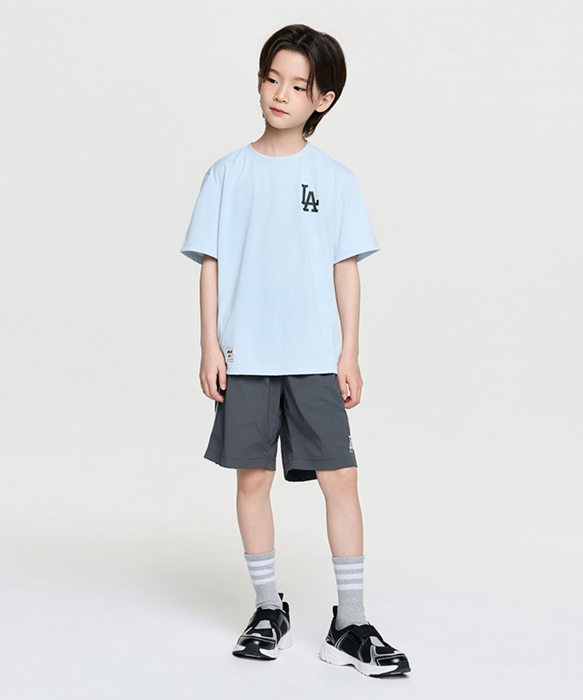 엠엘비 키즈(MLB KIDS) 아웃도어 베이직 메쉬 티셔츠세트 LA (L.Blue)