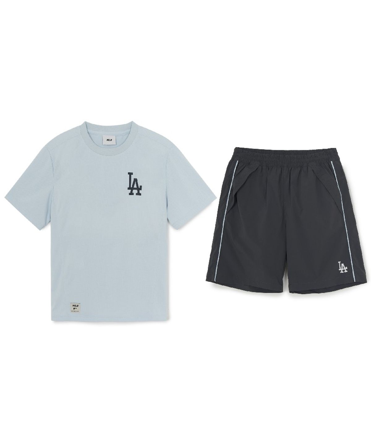 엠엘비 키즈(MLB KIDS) 아웃도어 베이직 메쉬 티셔츠세트 LA (L.Blue)