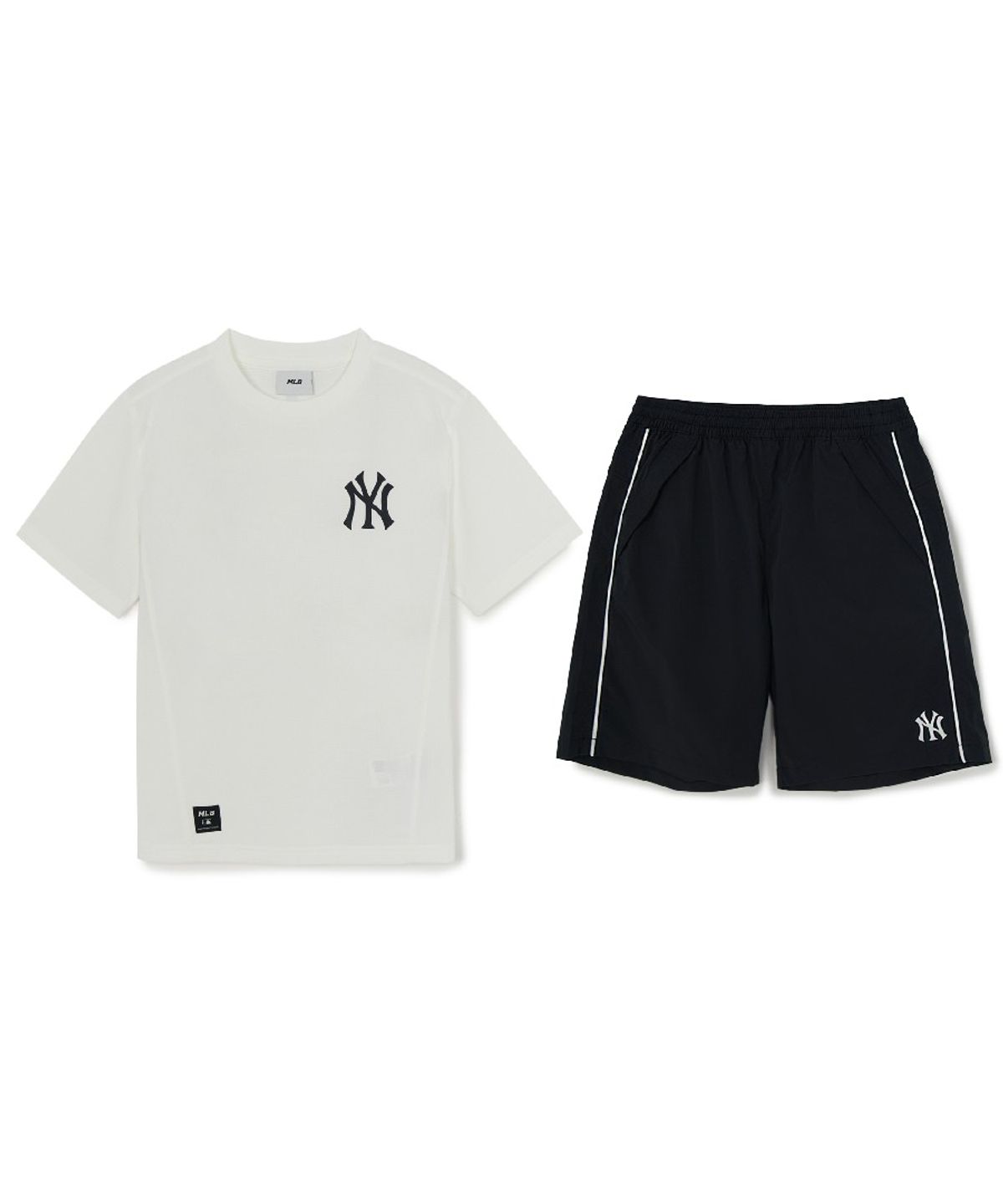 엠엘비 키즈(MLB KIDS) 아웃도어 베이직 메쉬 티셔츠세트 NY (White)