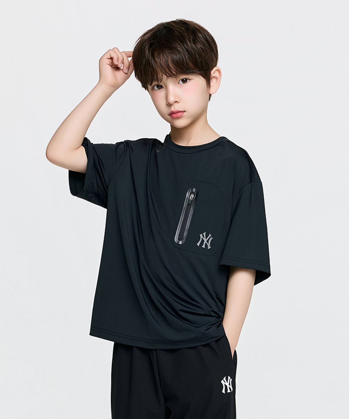 엠엘비 키즈(MLB KIDS) 아웃도어 베이직 포켓 티셔츠 NY (Black)