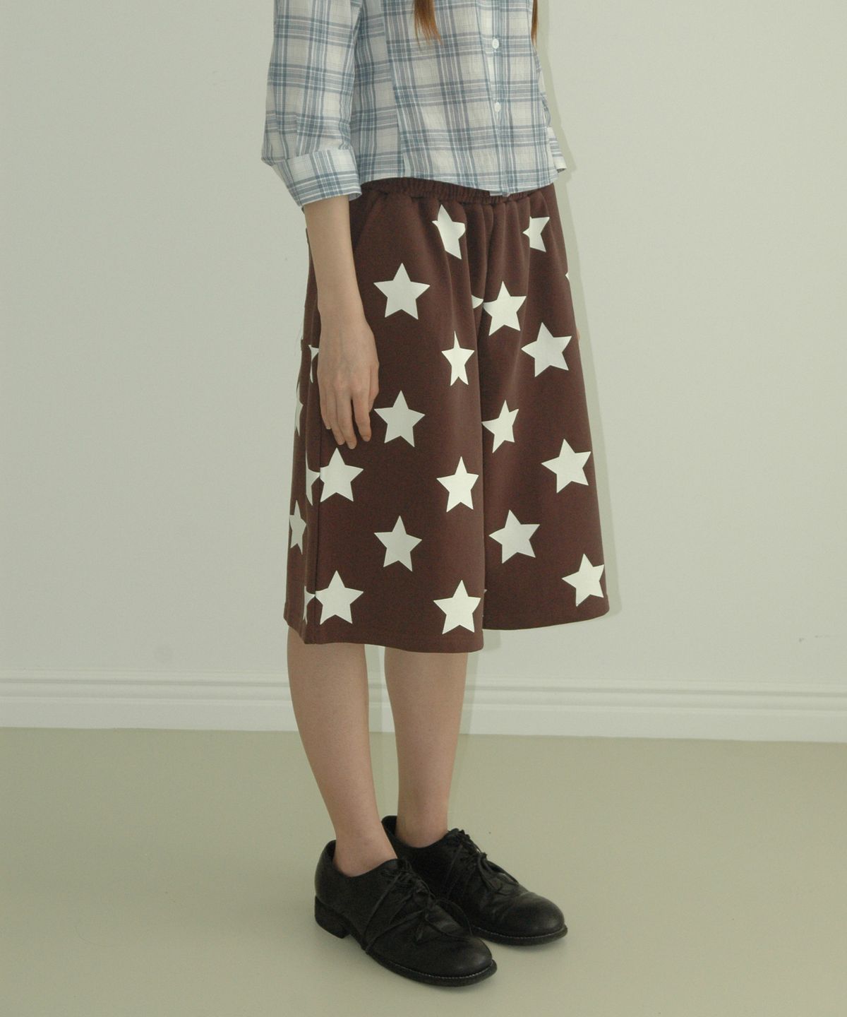 애프터썸머(AFTERSUMMER) star sweat bermuda pants (brown)