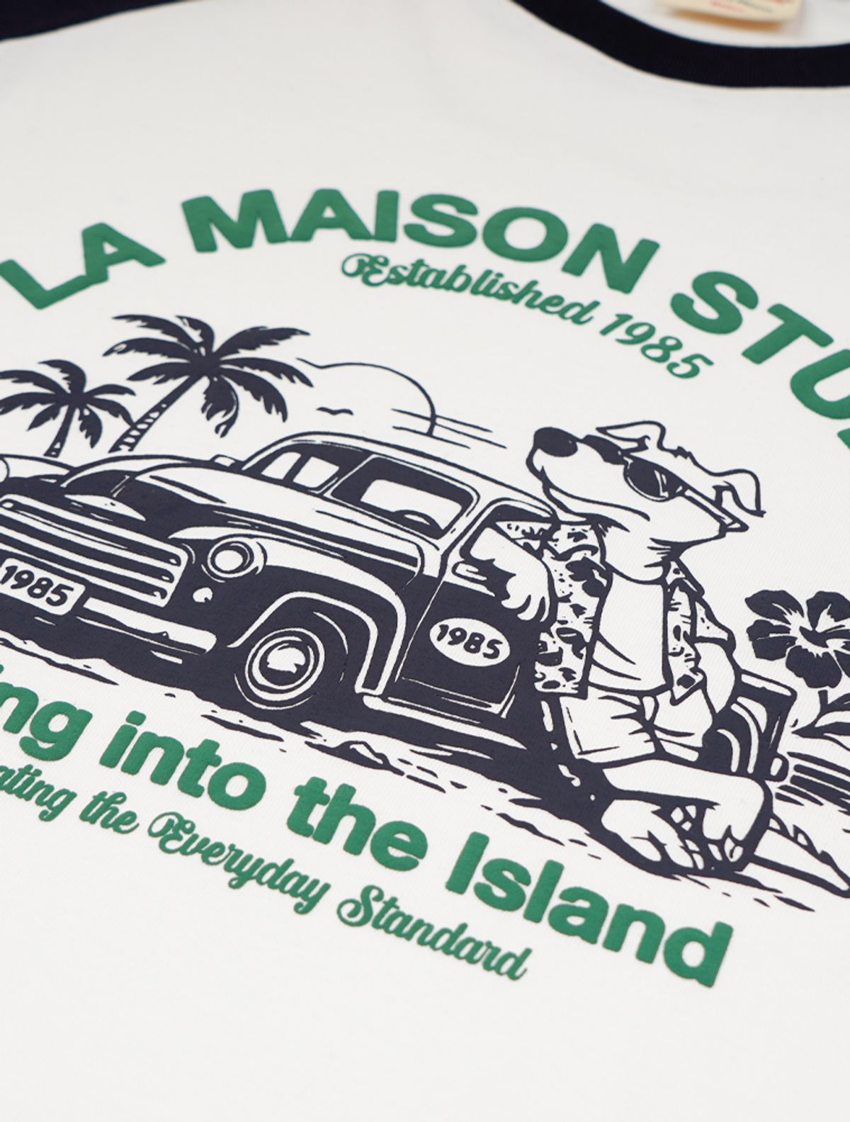 라 메종 스튜디오(LA MAISON STUDIO) DRIVE PUPPY RAGLAN LONG SLEEVE NAVY(FCG1TS691M)
