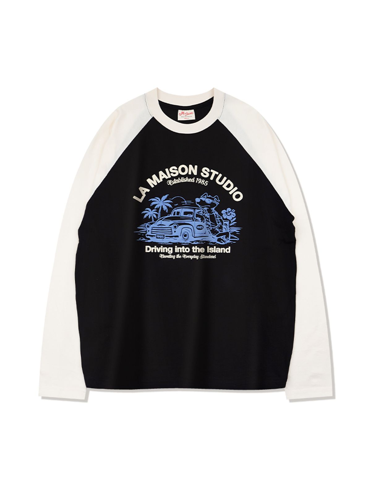 라 메종 스튜디오(LA MAISON STUDIO) DRIVE PUPPY RAGLAN LONG SLEEVE BLACK(FCG1TS691M)
