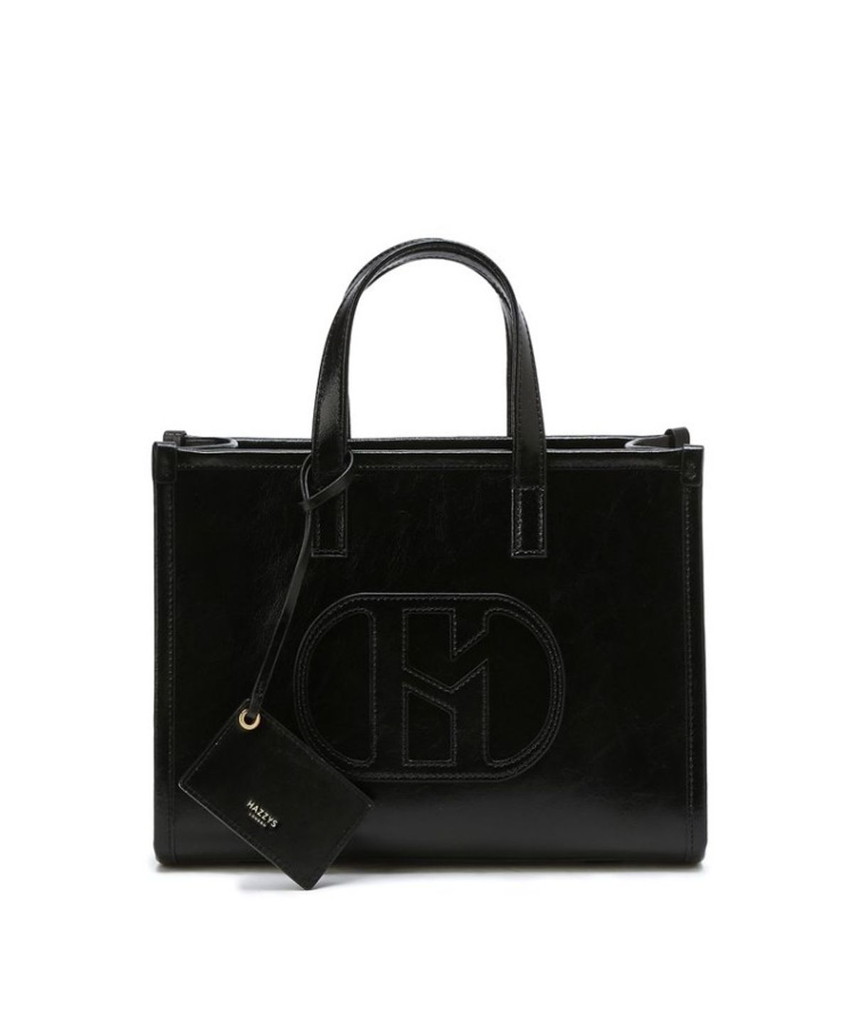 헤지스 여성 액세서리(HAZZYS WOMEN ACC) [26SS] [H20크링클] H소가죽 패치 블랙 토트 겸 숄더 M_HIBA6E509BK