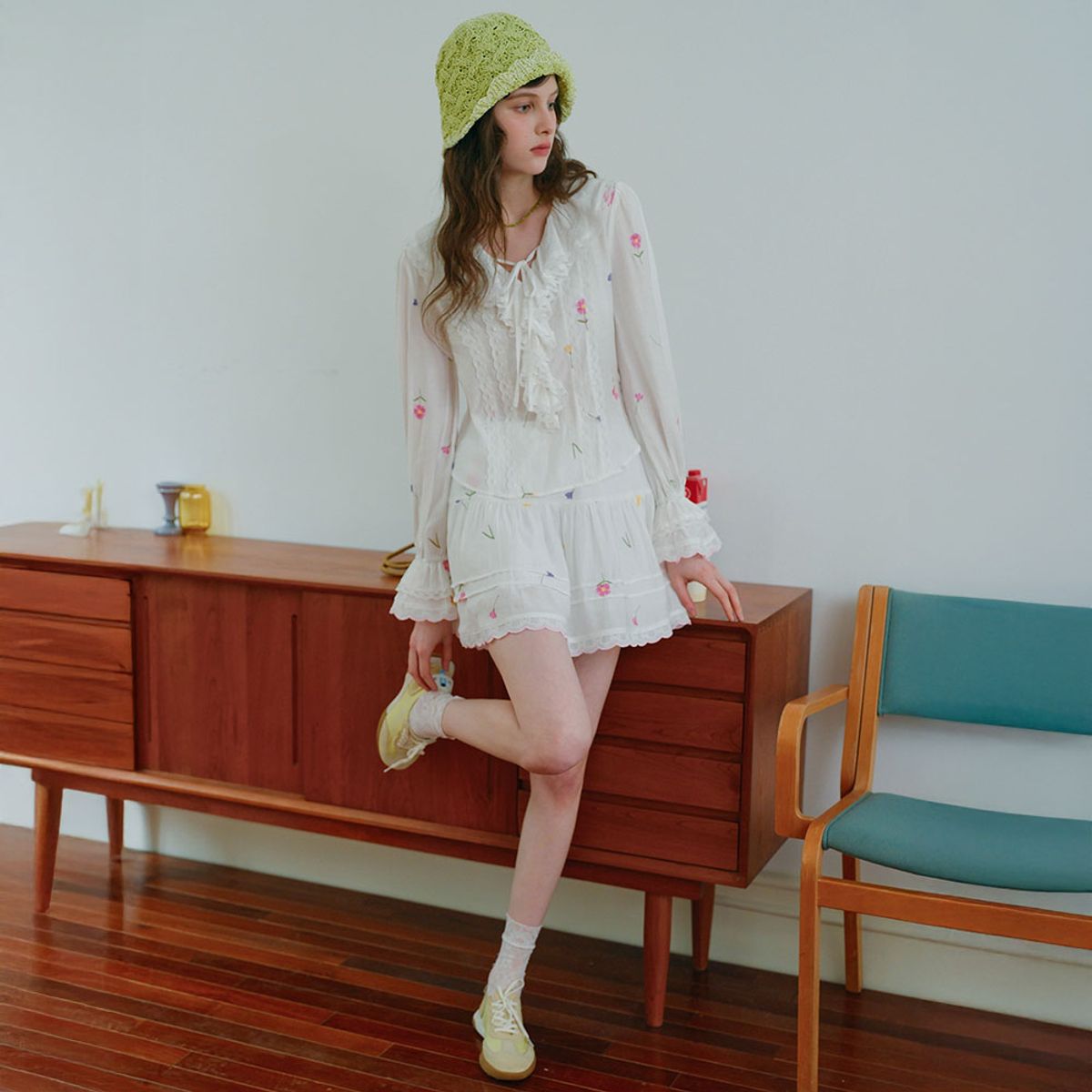쎄무아듀(CEST MOIDEW) Cest_Flower tiered banding skirt
