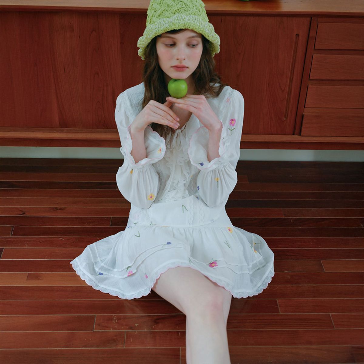 쎄무아듀(CEST MOIDEW) Cest_Flower tiered banding skirt