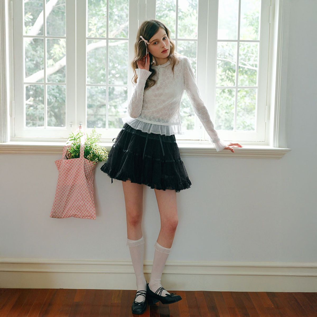 쎄무아듀(CEST MOIDEW) Cest_Lace ruffle collar blouse