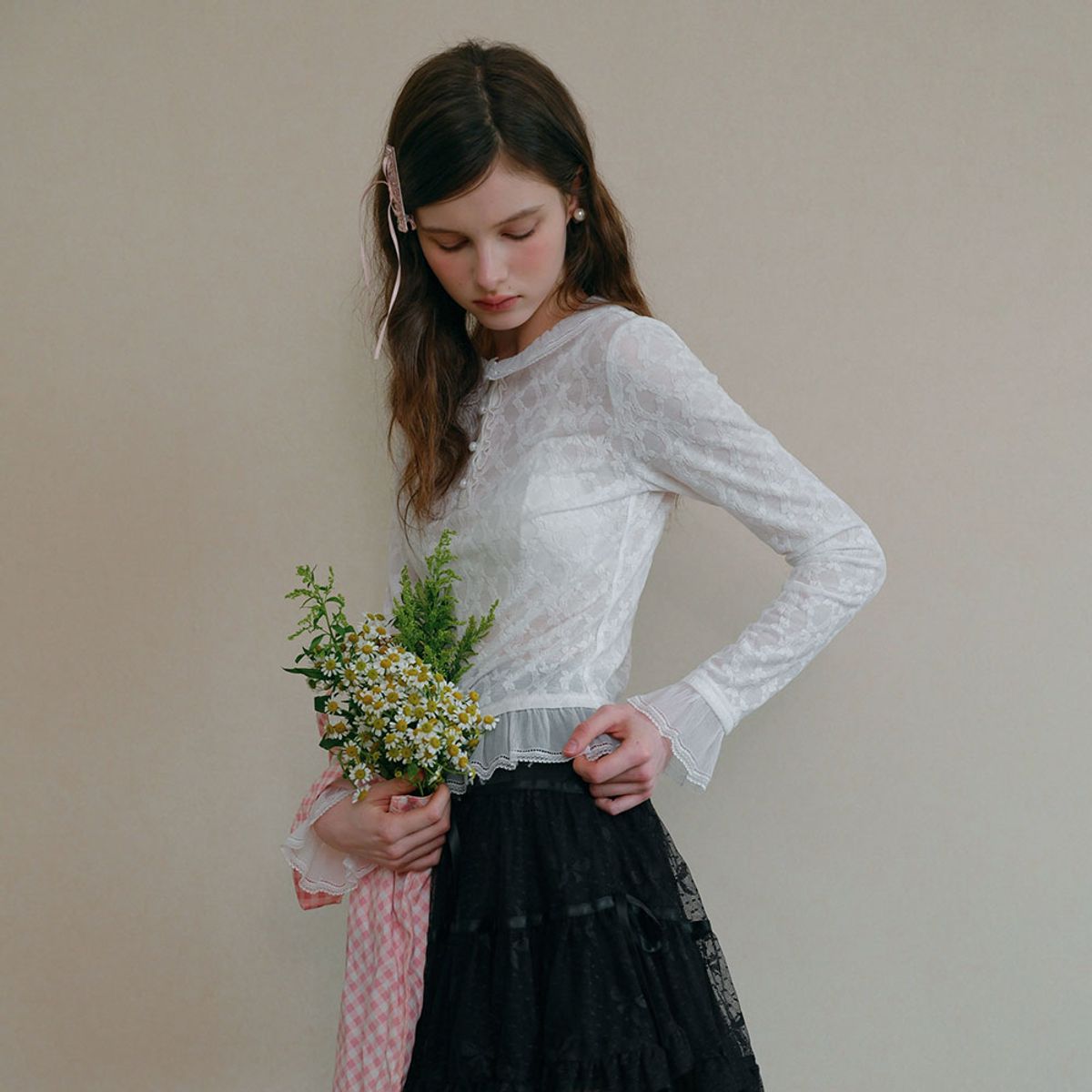 쎄무아듀(CEST MOIDEW) Cest_Lace ruffle collar blouse