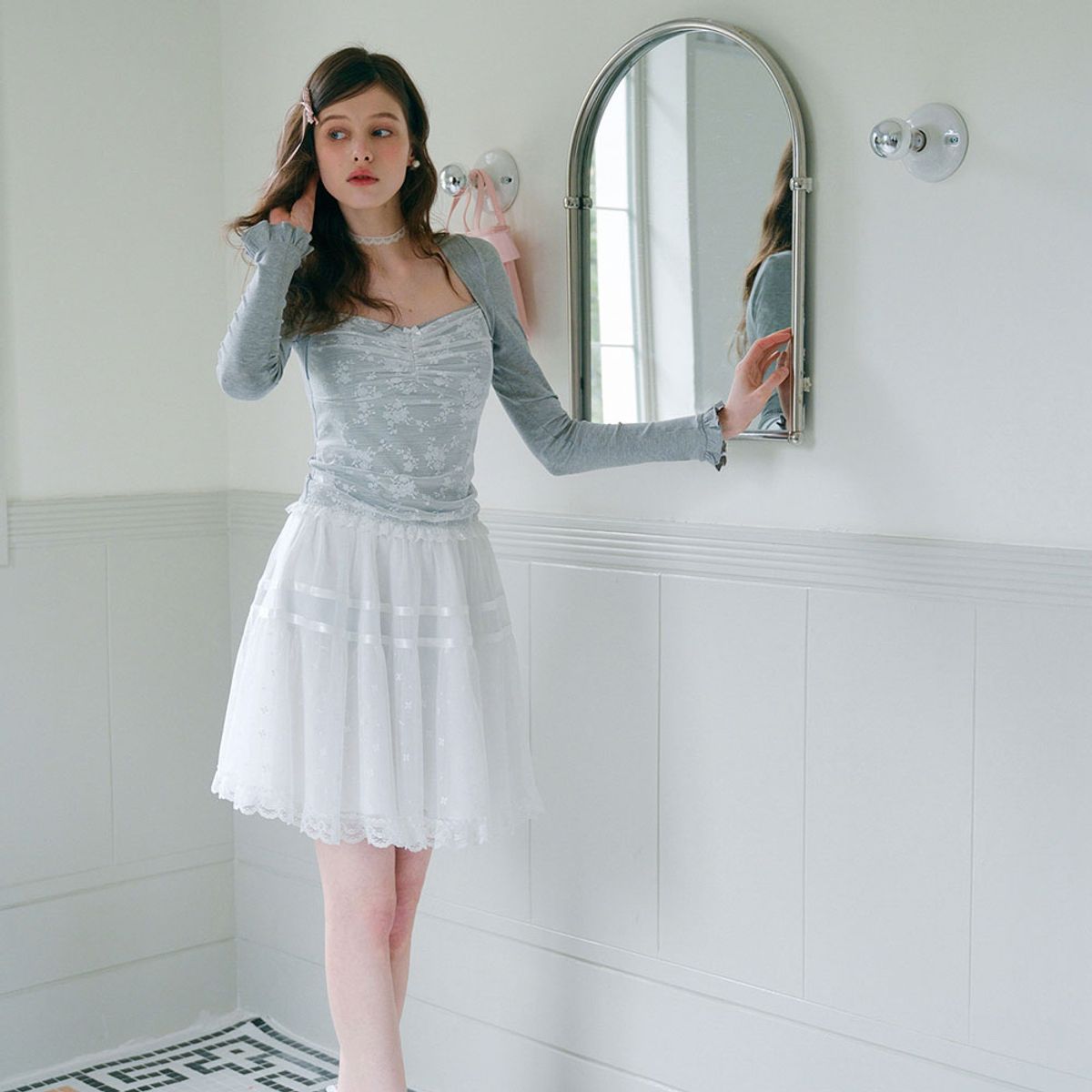 쎄무아듀(CEST MOIDEW) Cest_Lace bolero style long sleeve top