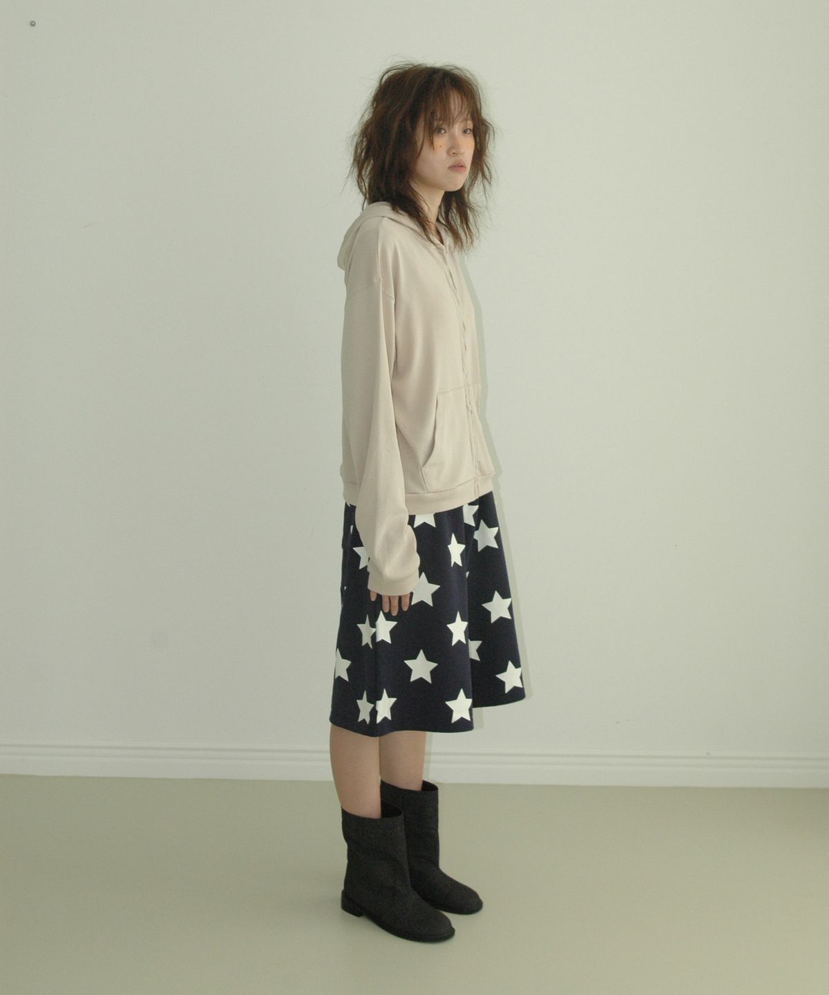 애프터썸머(AFTERSUMMER) star sweat bermuda pants (navy)