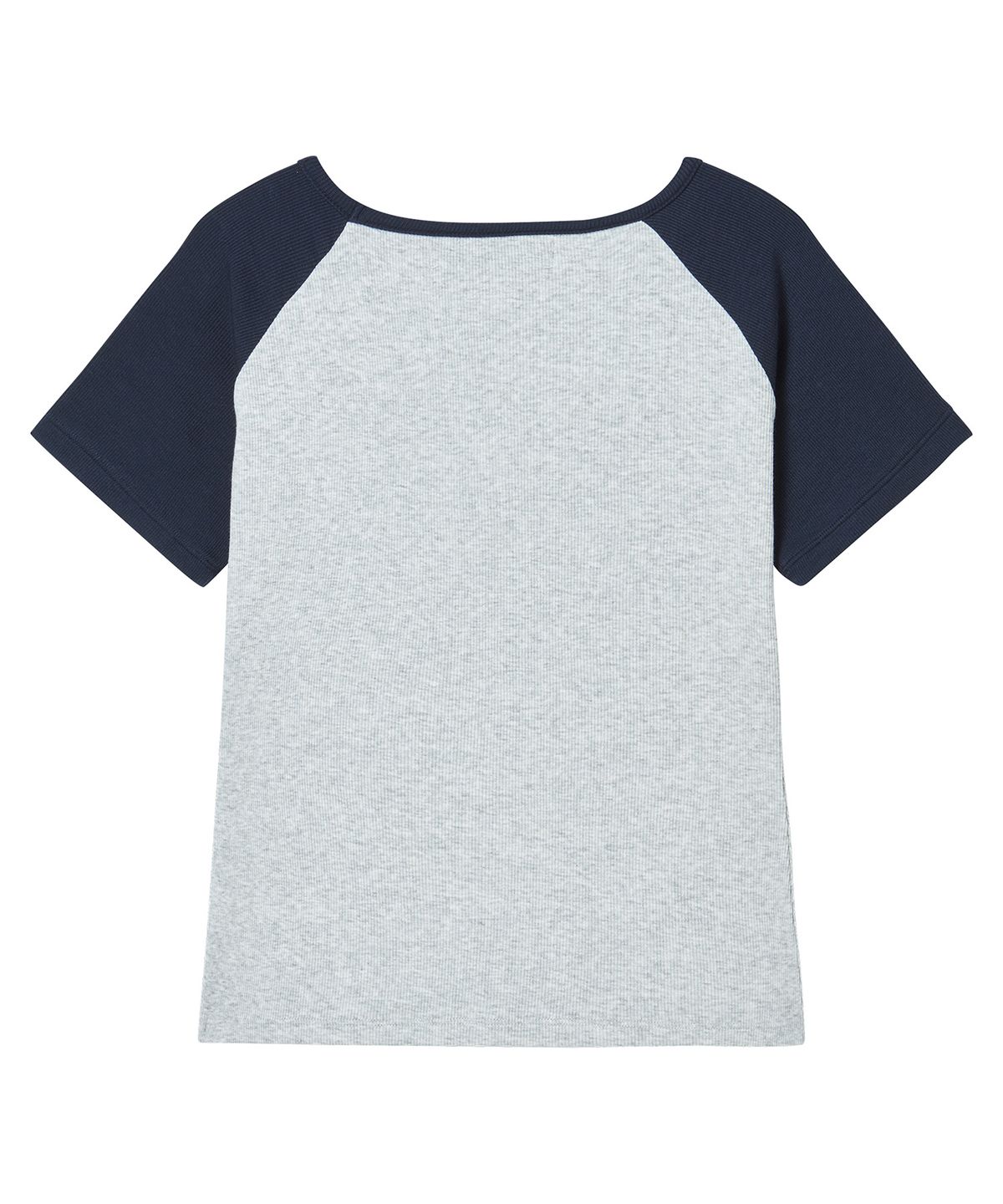 프렌다(PRENDA) CROSS APPLIQUE RAGLAN SHORT SLEEVE GRAY