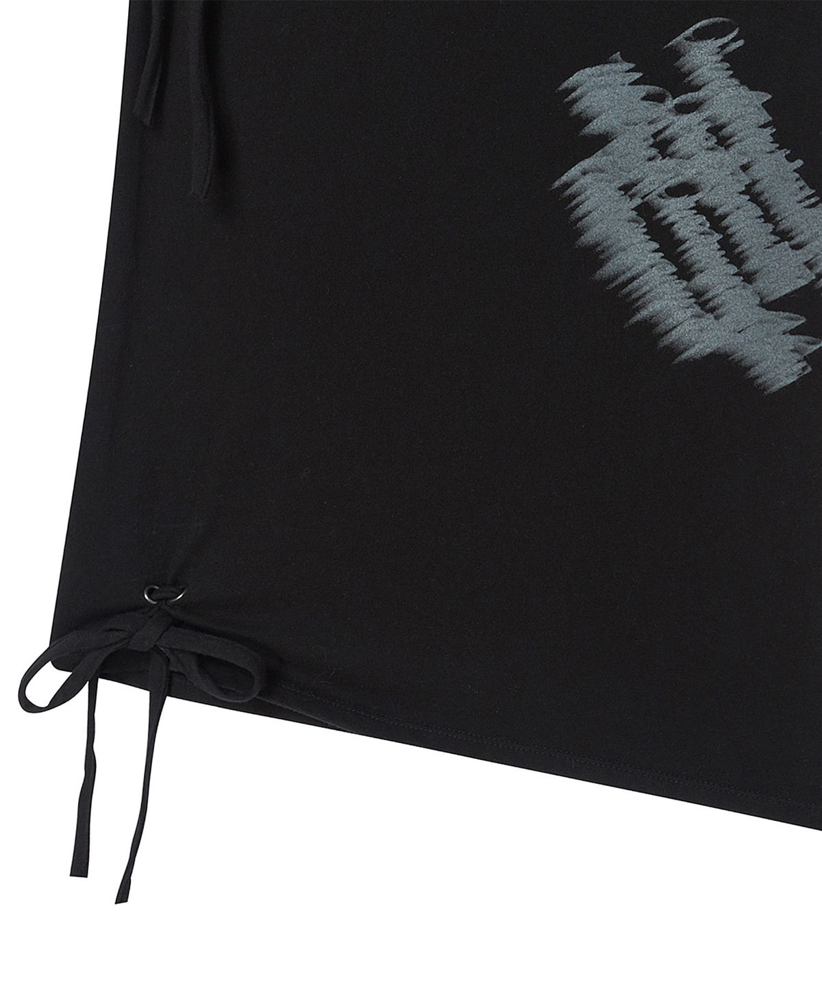 프렌다(PRENDA) CORSET DETAIL ONE-OFF-SHOULDER SHORT SLEEVE BLACK