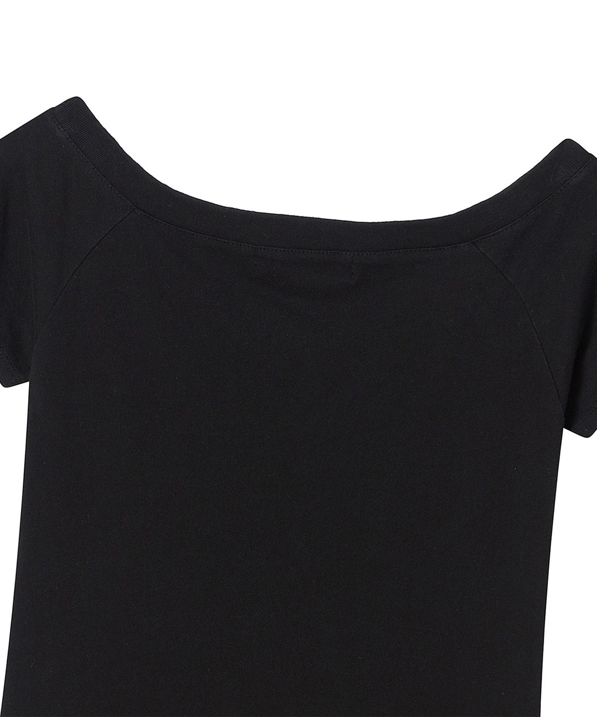 프렌다(PRENDA) CORSET DETAIL ONE-OFF-SHOULDER SHORT SLEEVE BLACK