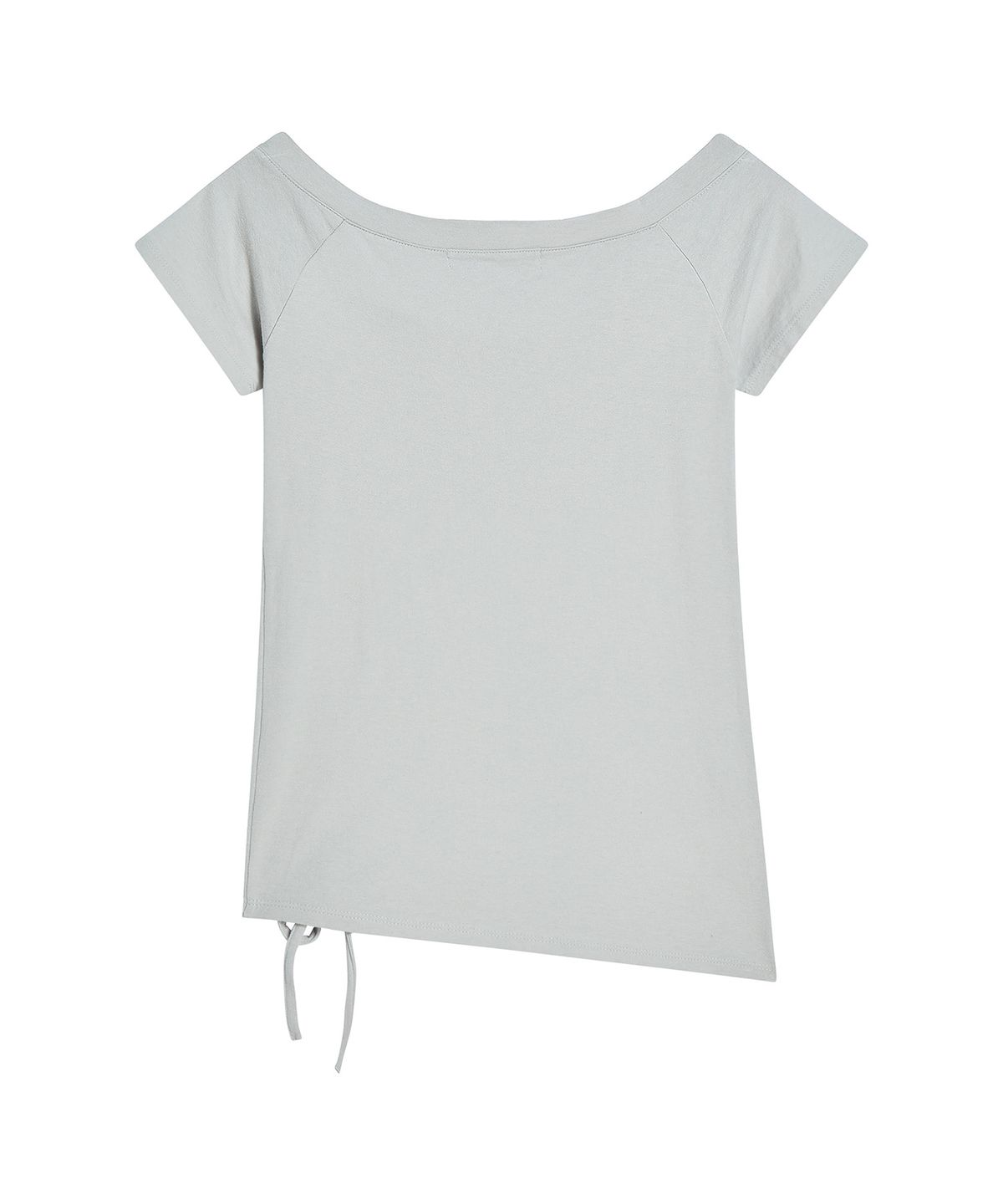 프렌다(PRENDA) CORSET DETAIL ONE-OFF-SHOULDER SHORT SLEEVE GRAY