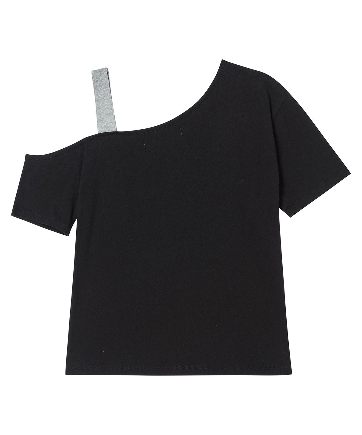 프렌다(PRENDA) LEOPARD STAR OFF-SHOULDER STRAP SHORT SLEEVE BLACK