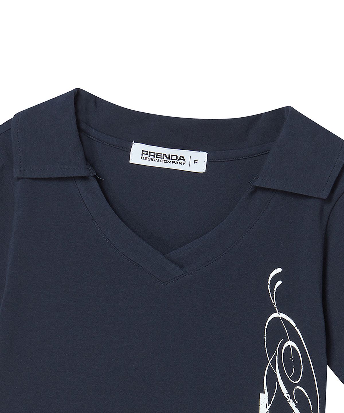 프렌다(PRENDA) SIDE CROSS POLO TOP NAVY