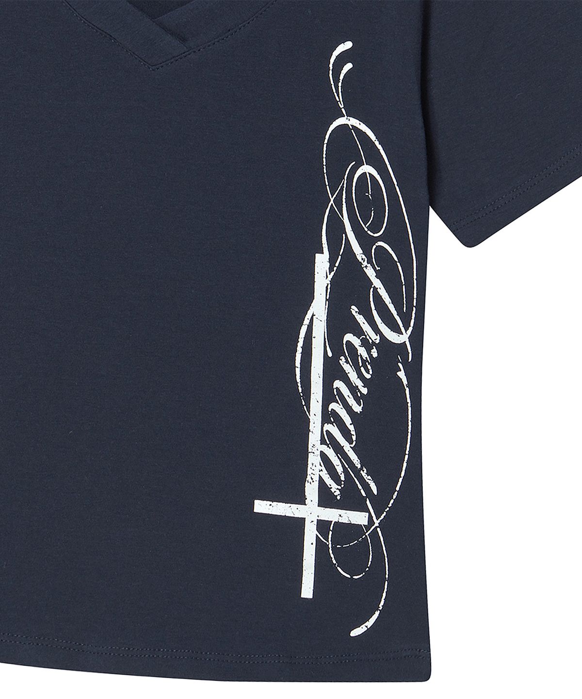 프렌다(PRENDA) SIDE CROSS POLO TOP NAVY