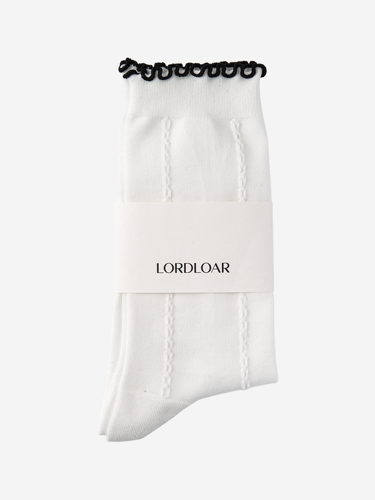 로드로아르(LORDLOAR) 프릴 포인트 하프 삭스 WHITE