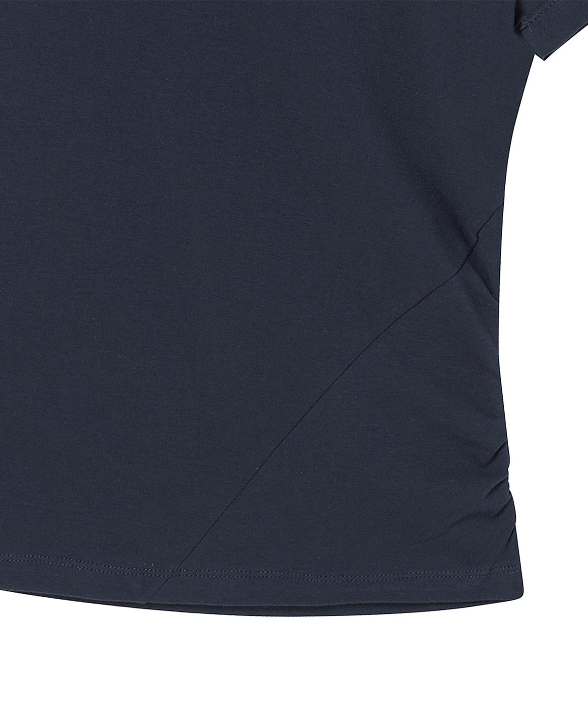 프렌다(PRENDA) 97 SHIRRING INCISION SHORT SLEEVE NAVY