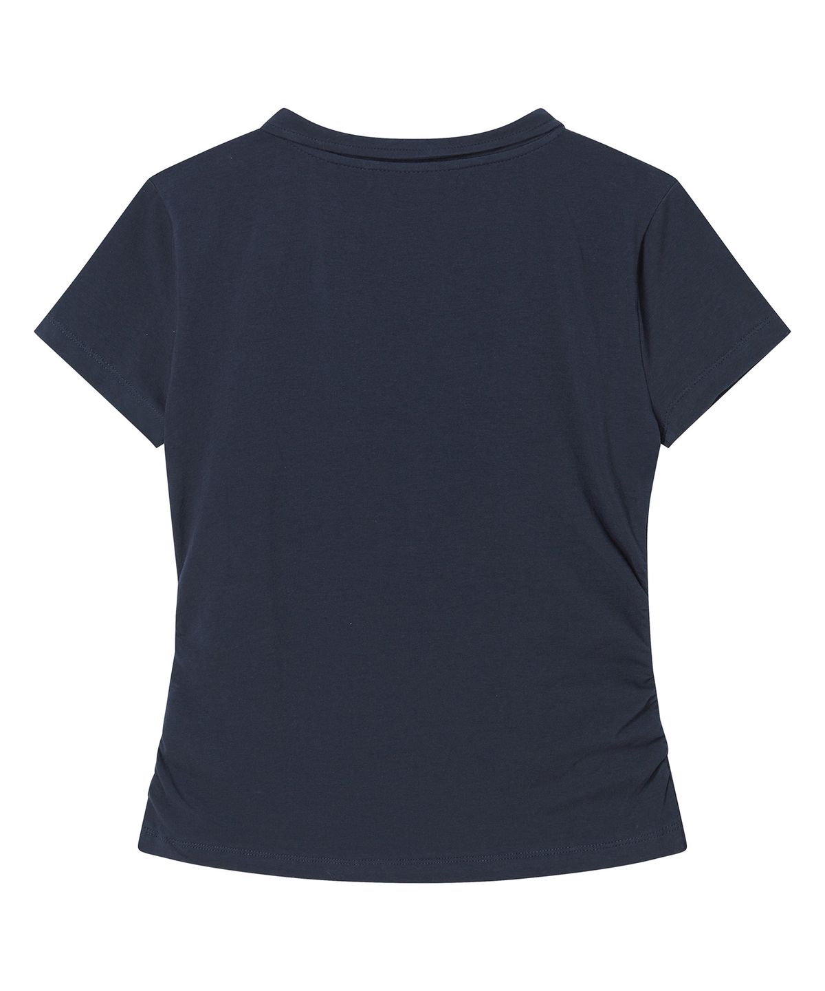 프렌다(PRENDA) 97 SHIRRING INCISION SHORT SLEEVE NAVY