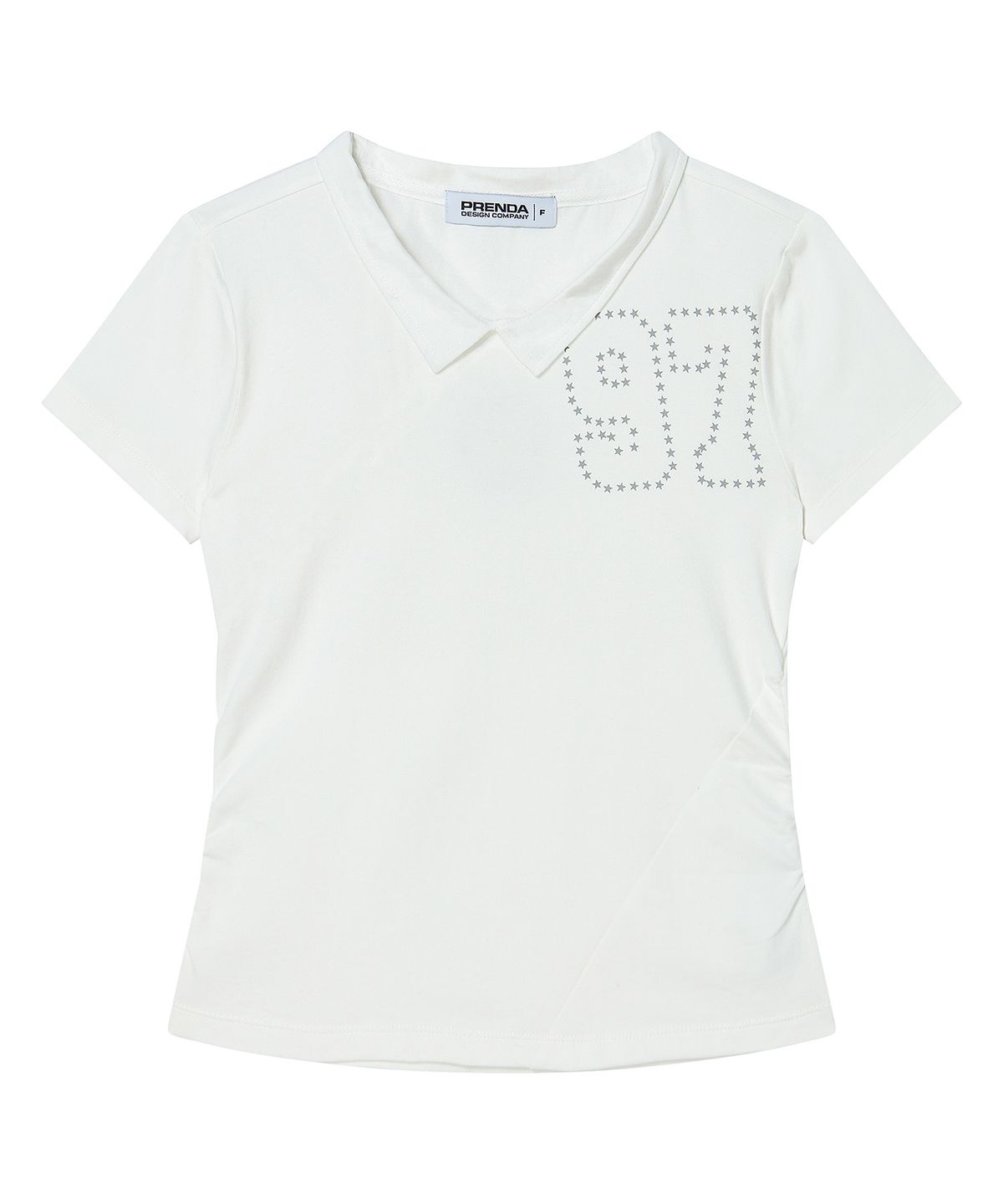 프렌다(PRENDA) 97 SHIRRING INCISION SHORT SLEEVE WHITE
