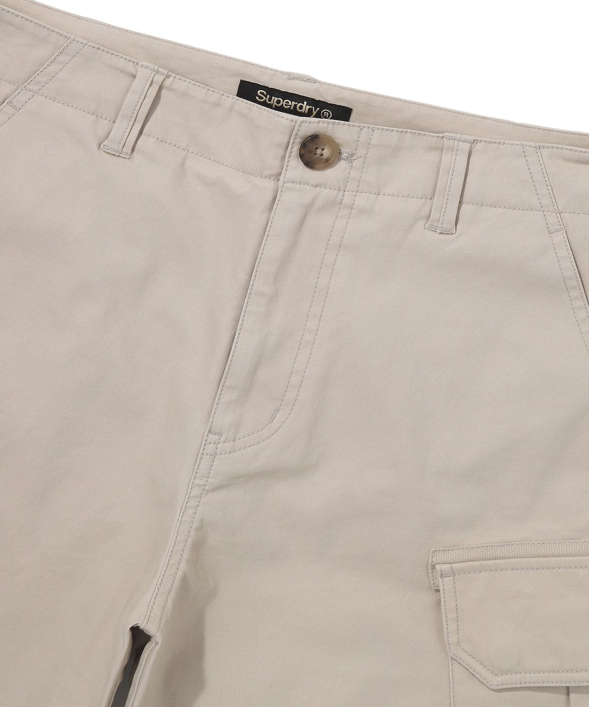 슈퍼드라이(SUPERDRY) 레이블 카고 코튼 쇼츠 라이트베이지 SDMLTAP61LBE