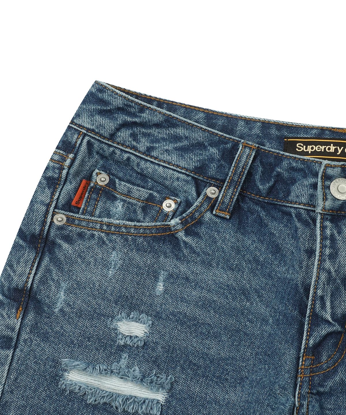 슈퍼드라이(SUPERDRY) 우먼스 데님 쇼츠 미드인디고 SDFLHAP61MID