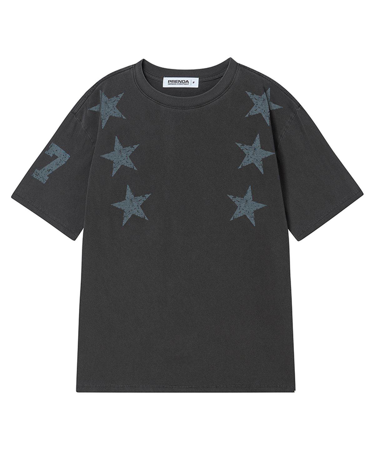 프렌다(PRENDA) THREE STAR PIGMENT SHORT SLEEVE BLACK