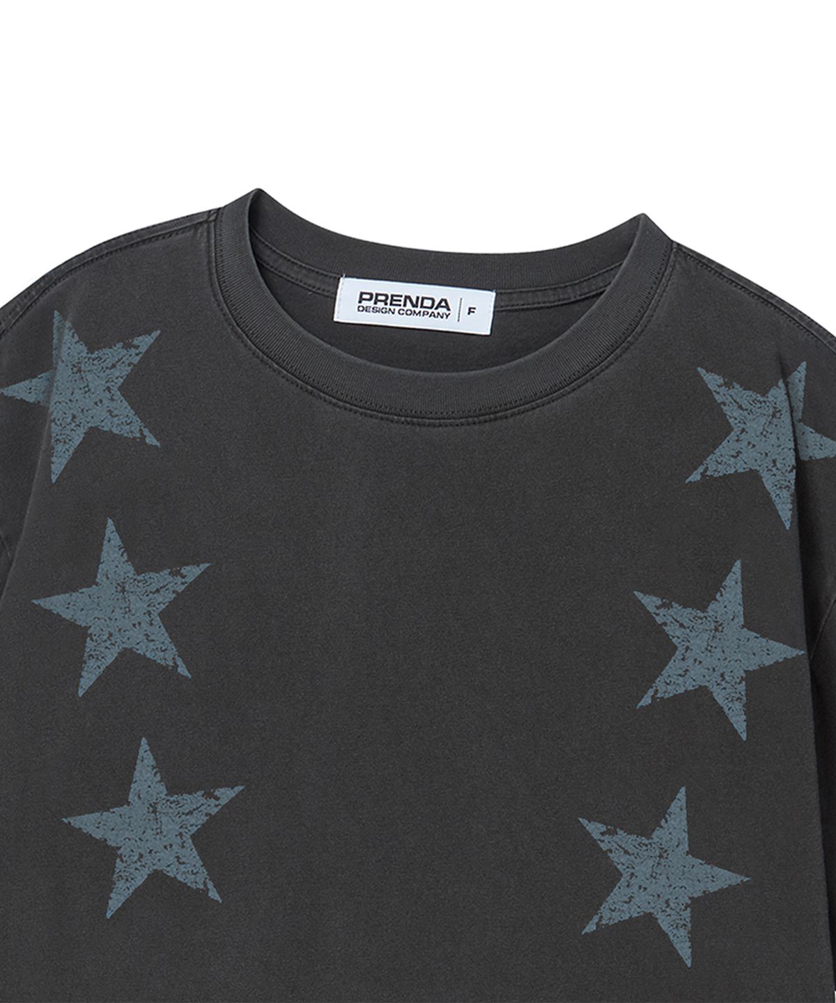 프렌다(PRENDA) THREE STAR PIGMENT SHORT SLEEVE BLACK