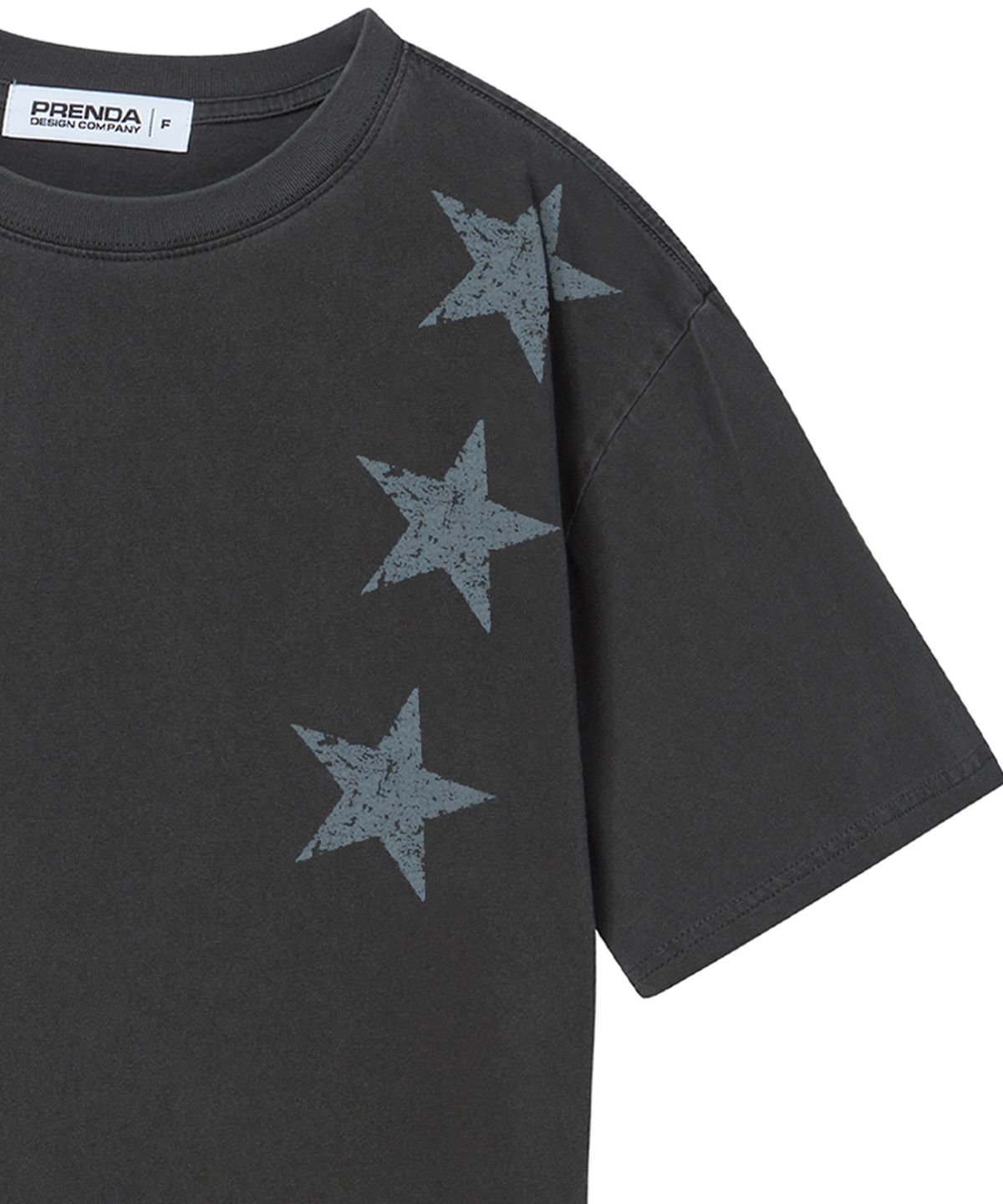 프렌다(PRENDA) THREE STAR PIGMENT SHORT SLEEVE BLACK