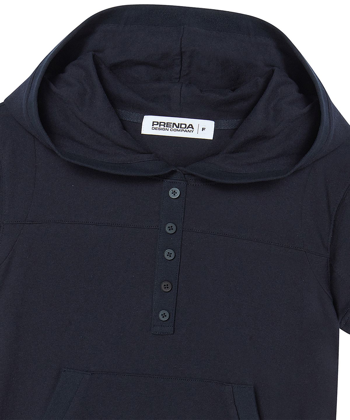 프렌다(PRENDA) BUTTON UP INCISIONAL HOODIE NAVY